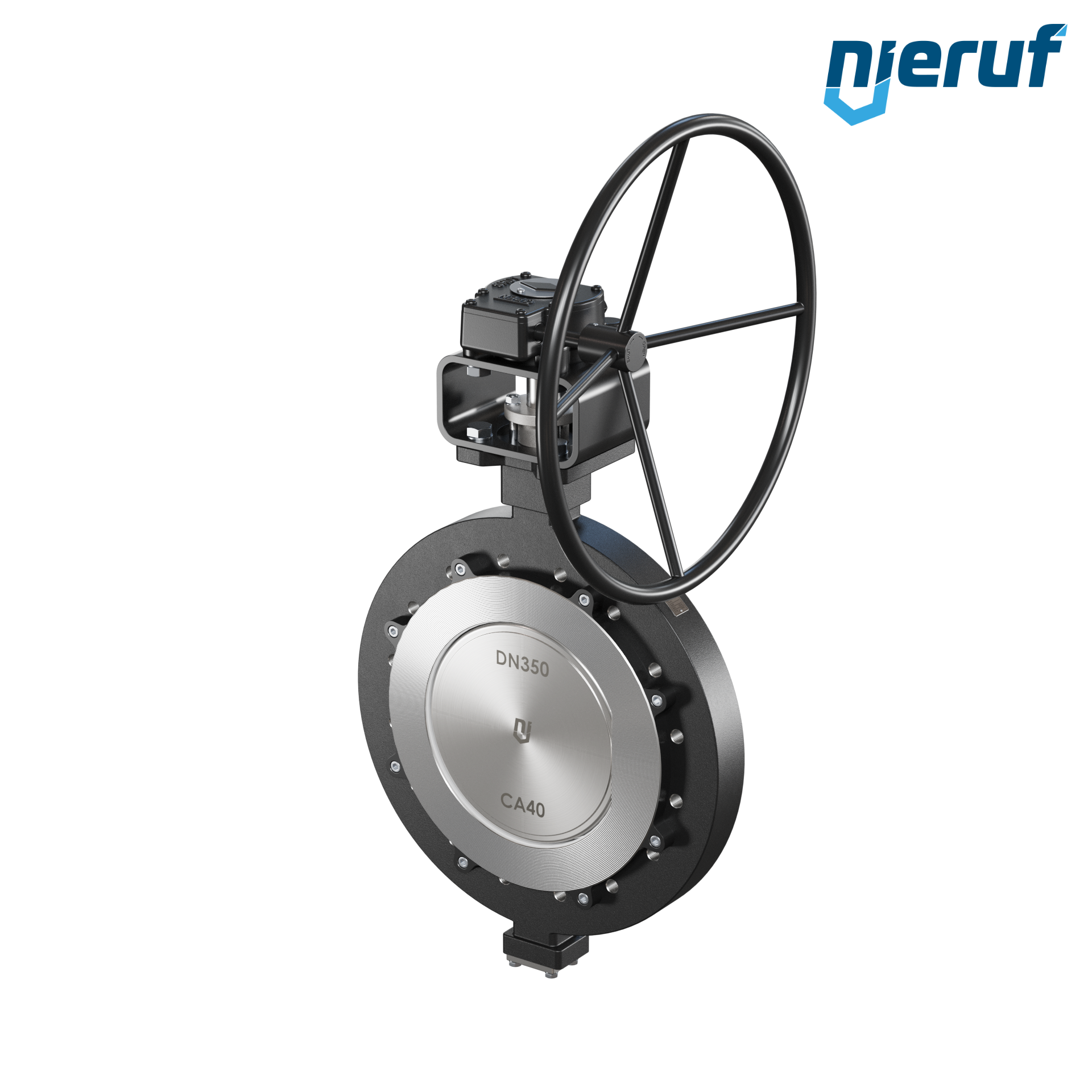 Double offset butterfly-valve AK12 DN 350 PN10 worm gear