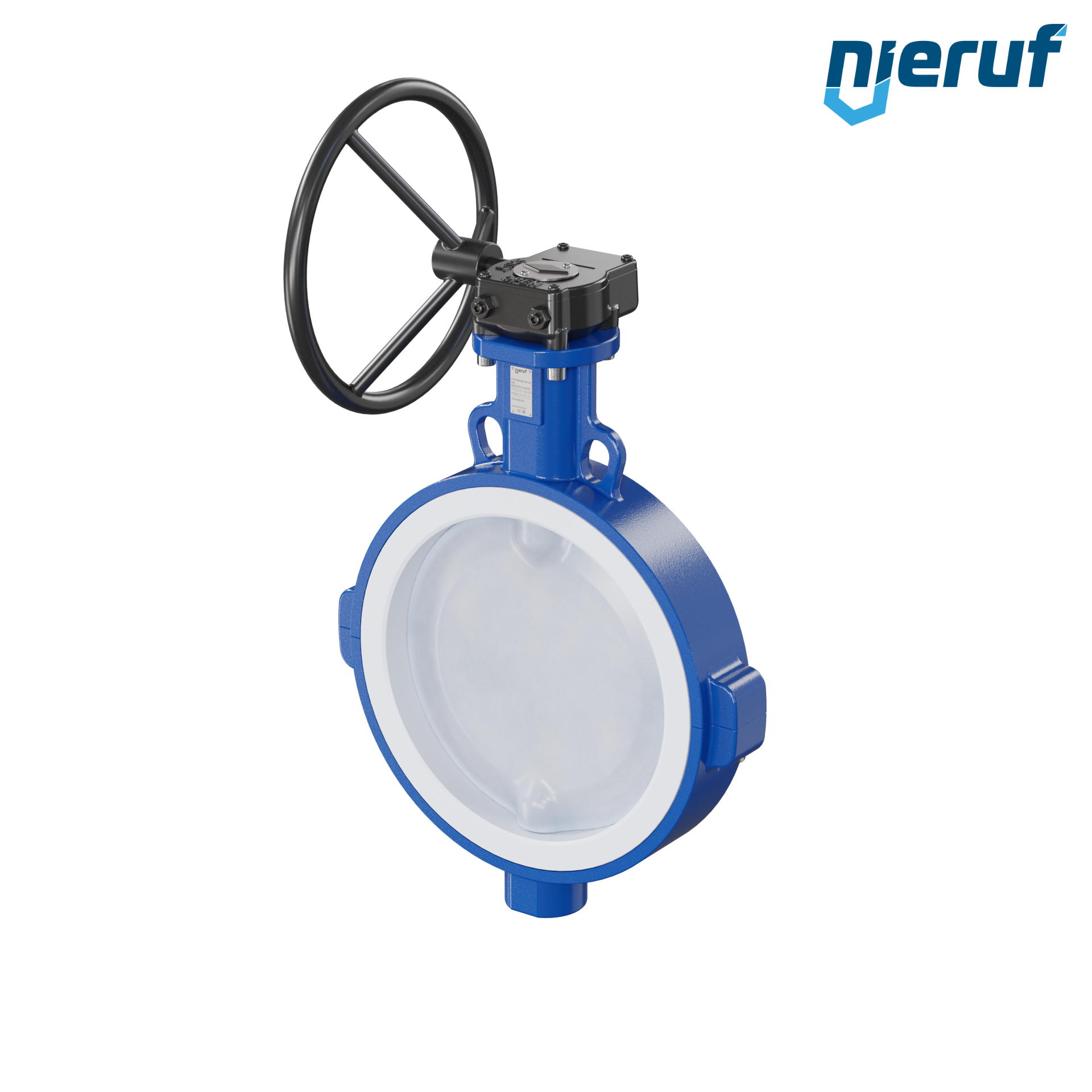 valvola a farfalla PFA PTFE AK09 DN300 PN10-PN16 volantino manuale inserto in FKM