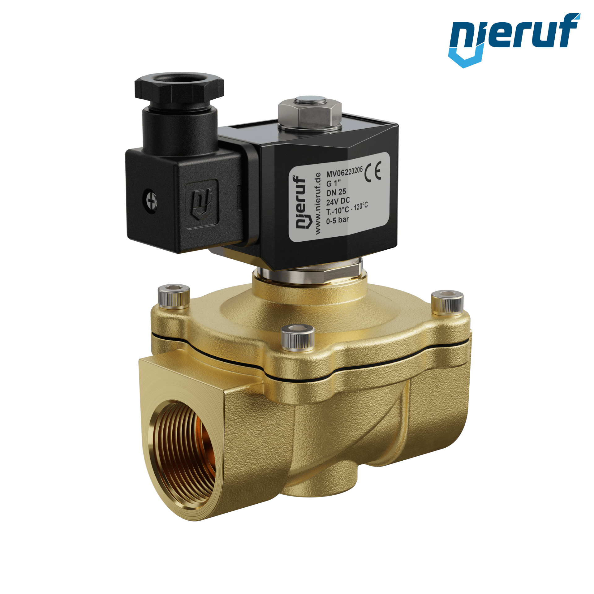 elettrovalvola per il vuoto G 1" pollici ottone MV06 FKM 24V DC