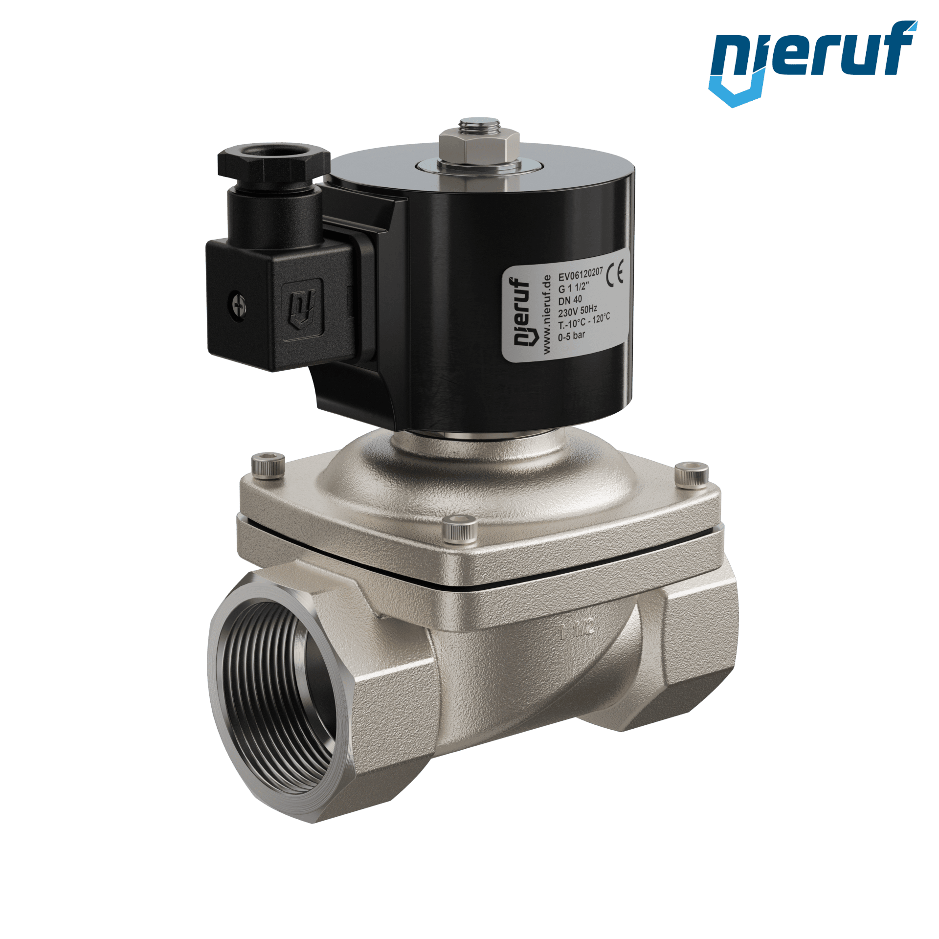 elettrovalvola per il vuoto G 1 1/2" pollici acciaio inossidabile EV06 FKM 230V 50Hz