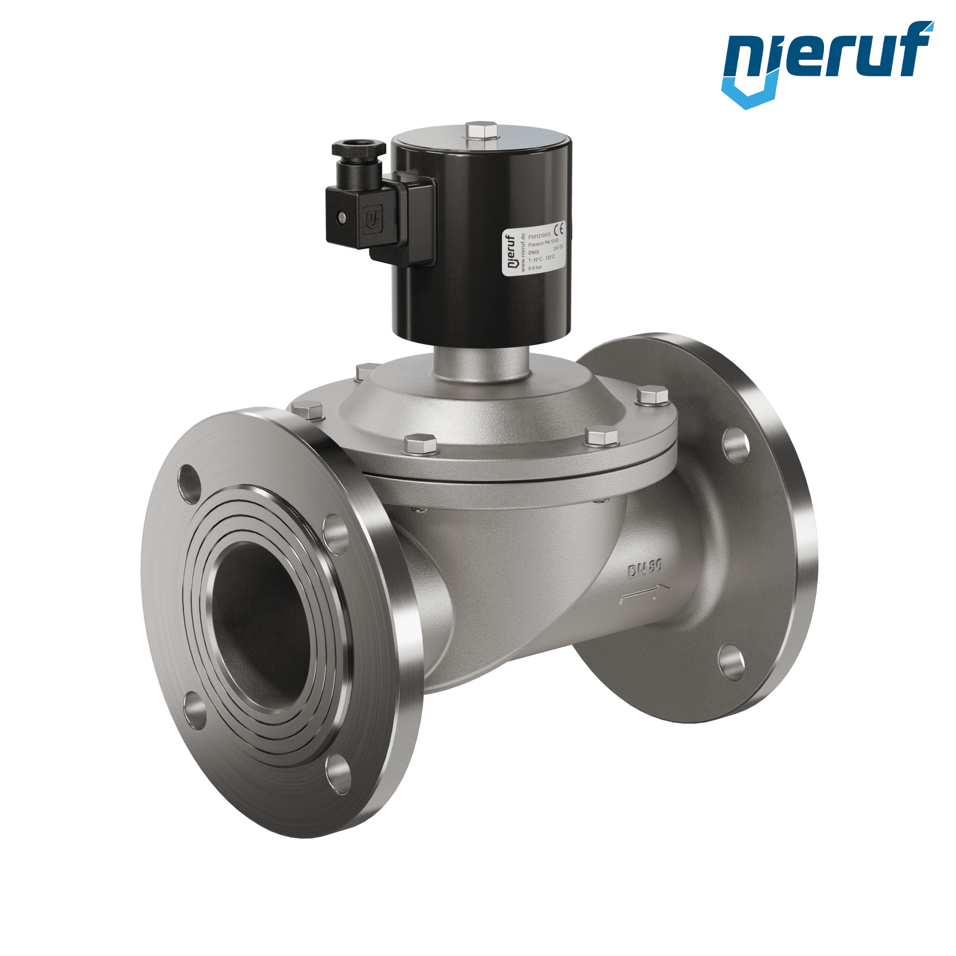 elettrovalvola flangiataDN80 acciaio inossidabile FV01 EPDM 24V DC