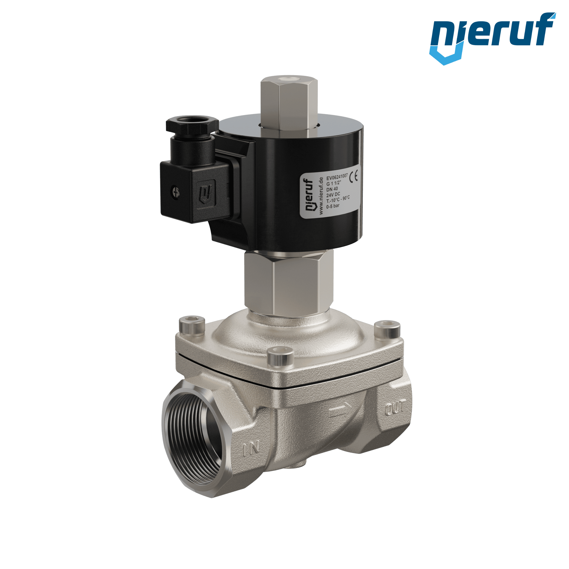 elettrovalvola DN40 G 1 1/2" pollici NO - normalmente aperta 24V DC