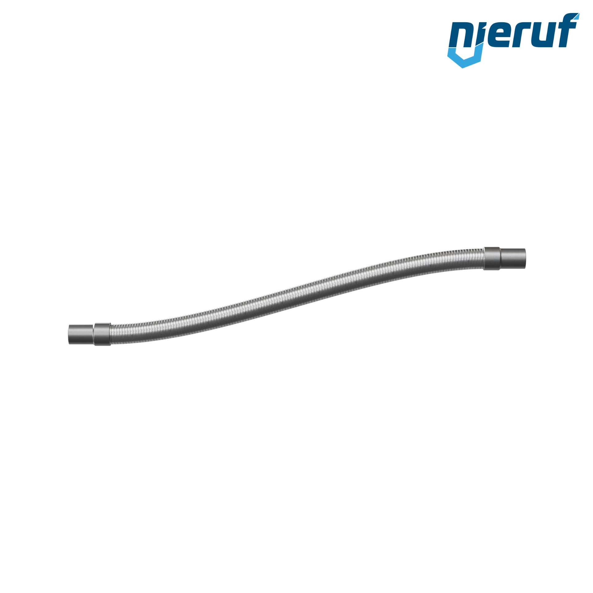 Tubo corrugato in acciaio inossidabile ES01 DN20 - 26.9 mm con treccia doppia e estremità a saldare Lunghezza 1000 mm
