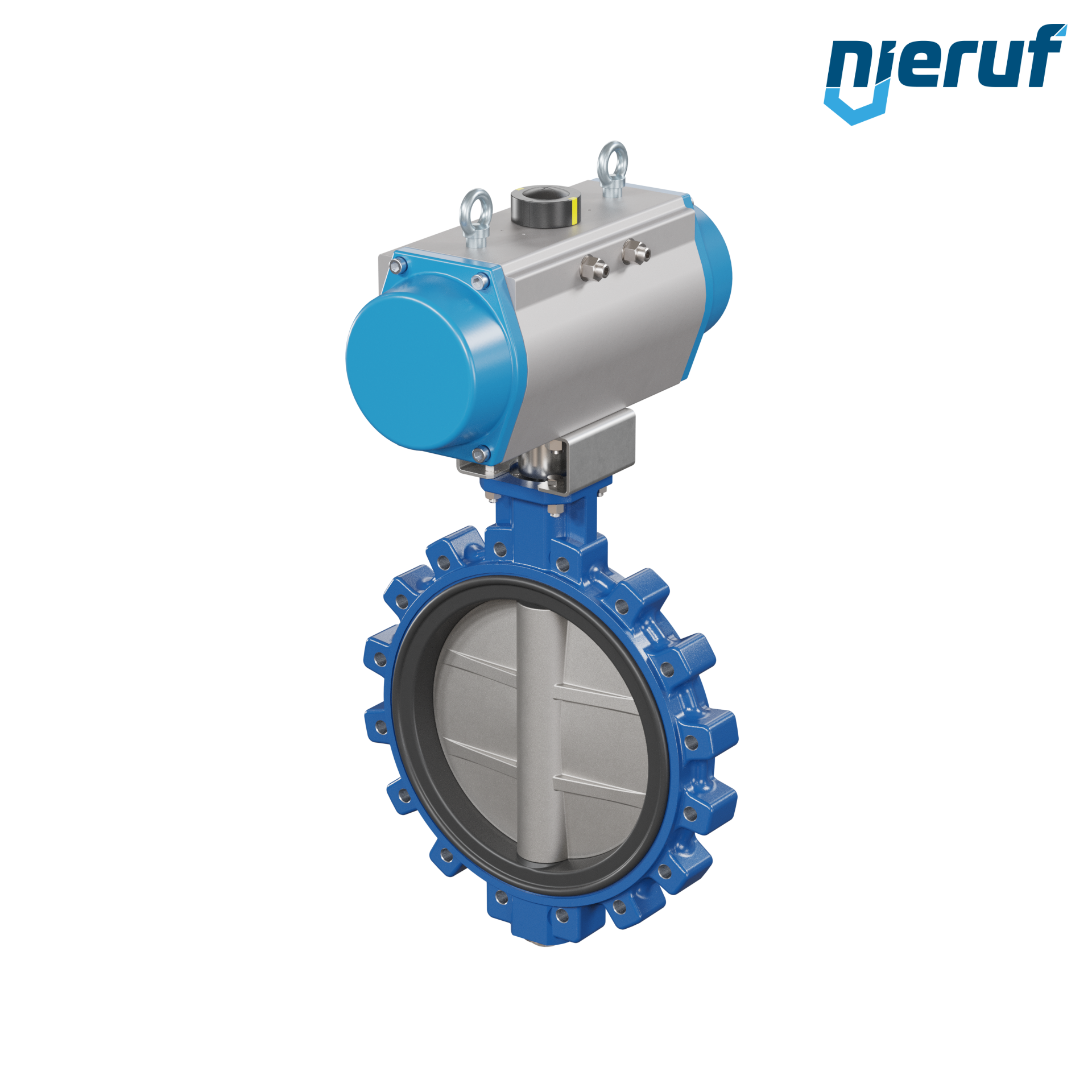 Butterfly valve DN 350 AK02 NBR-70-black DVGW gas pneumatic actuator double acting