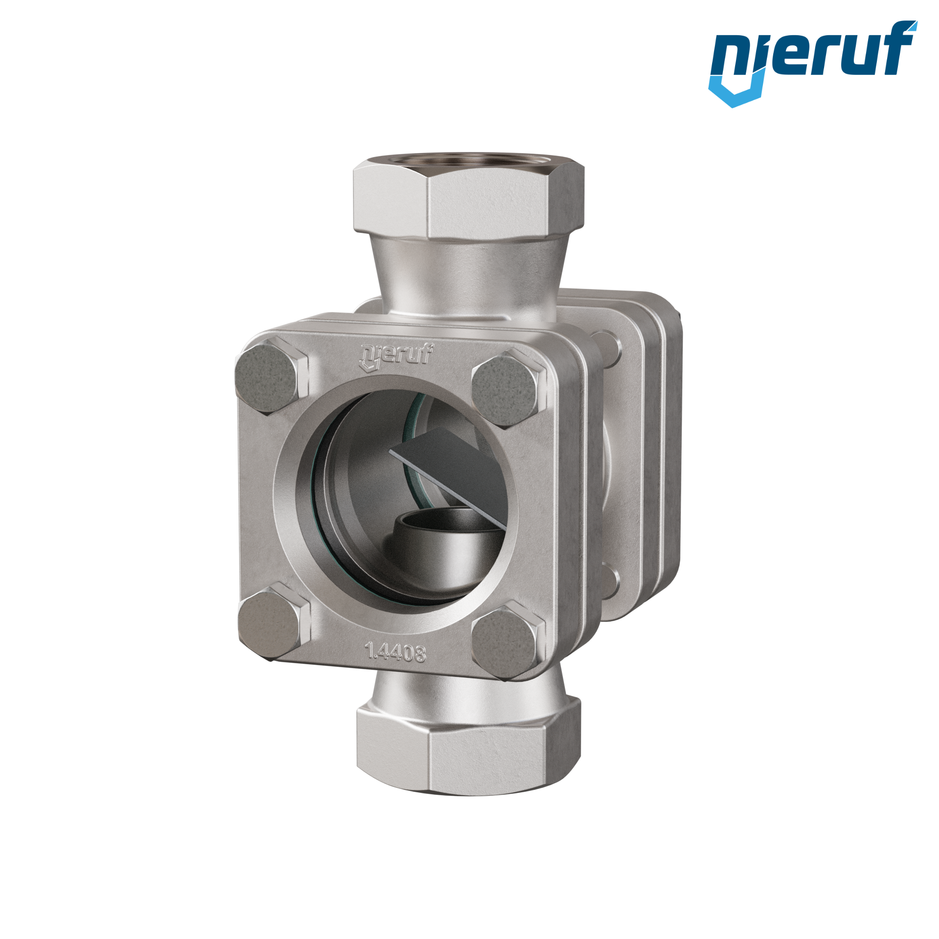 spia visiva / indicatore di flusso G 2" pollici acciaio inossidabile vetro borosilicato versione con disco