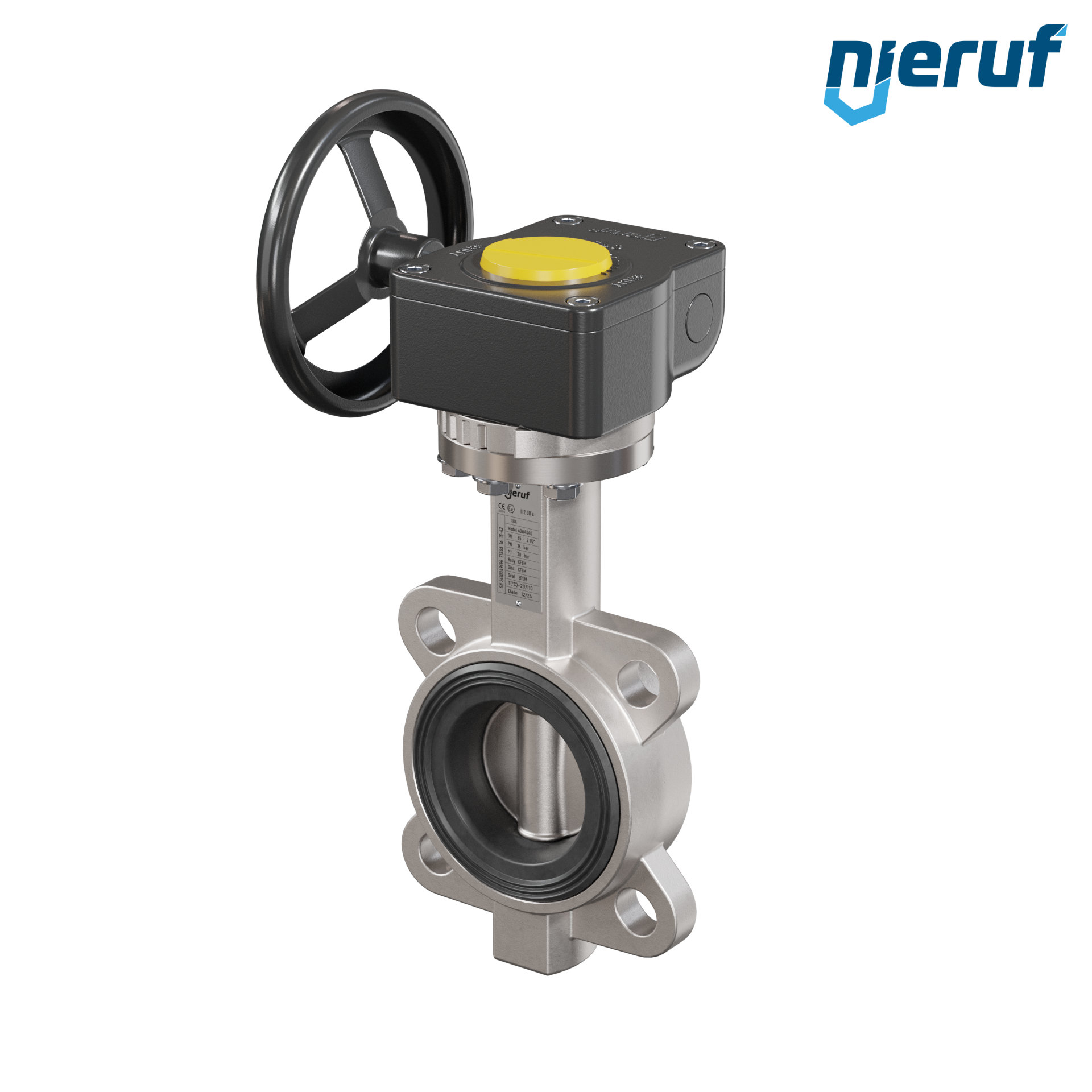 valvola a farfalla in acciaio inossidabile DN 65 PN16 AK08 EPDM volantino