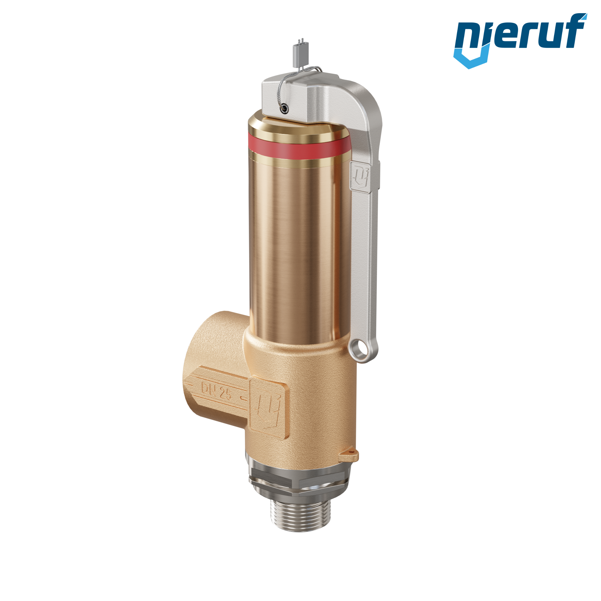 Kriogeniczny zawór bezpieczeństwa Dźwignia DN15 1/2" GZ x 1" GW SV18, stal nierdzewna & brąz PTFE