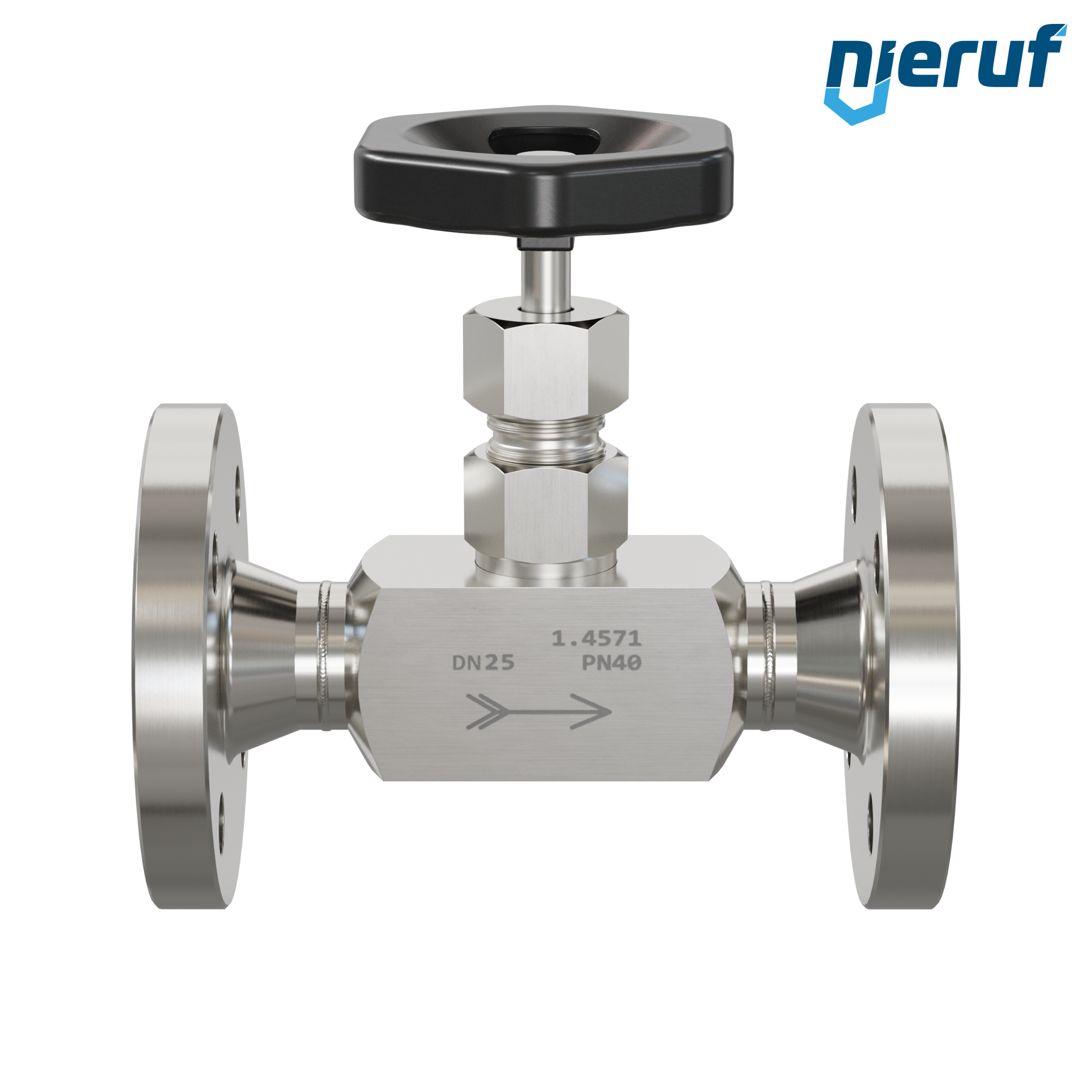 valvola a spillo flangiata NV04 DN25 PN40 acciaio inossidabile 1.4571