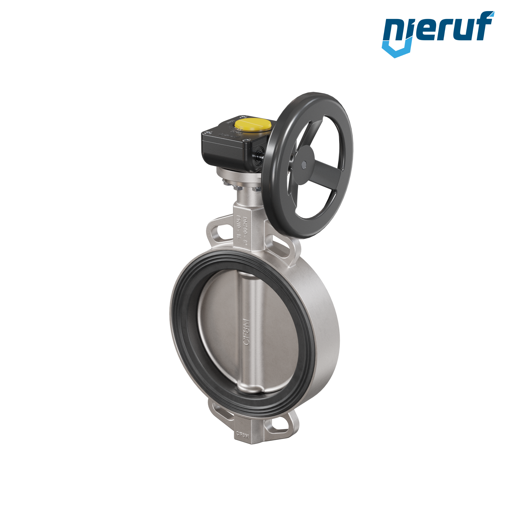 valvola a farfalla in acciaio inossidabile DN 200 PN16 AK08 EPDM volantino
