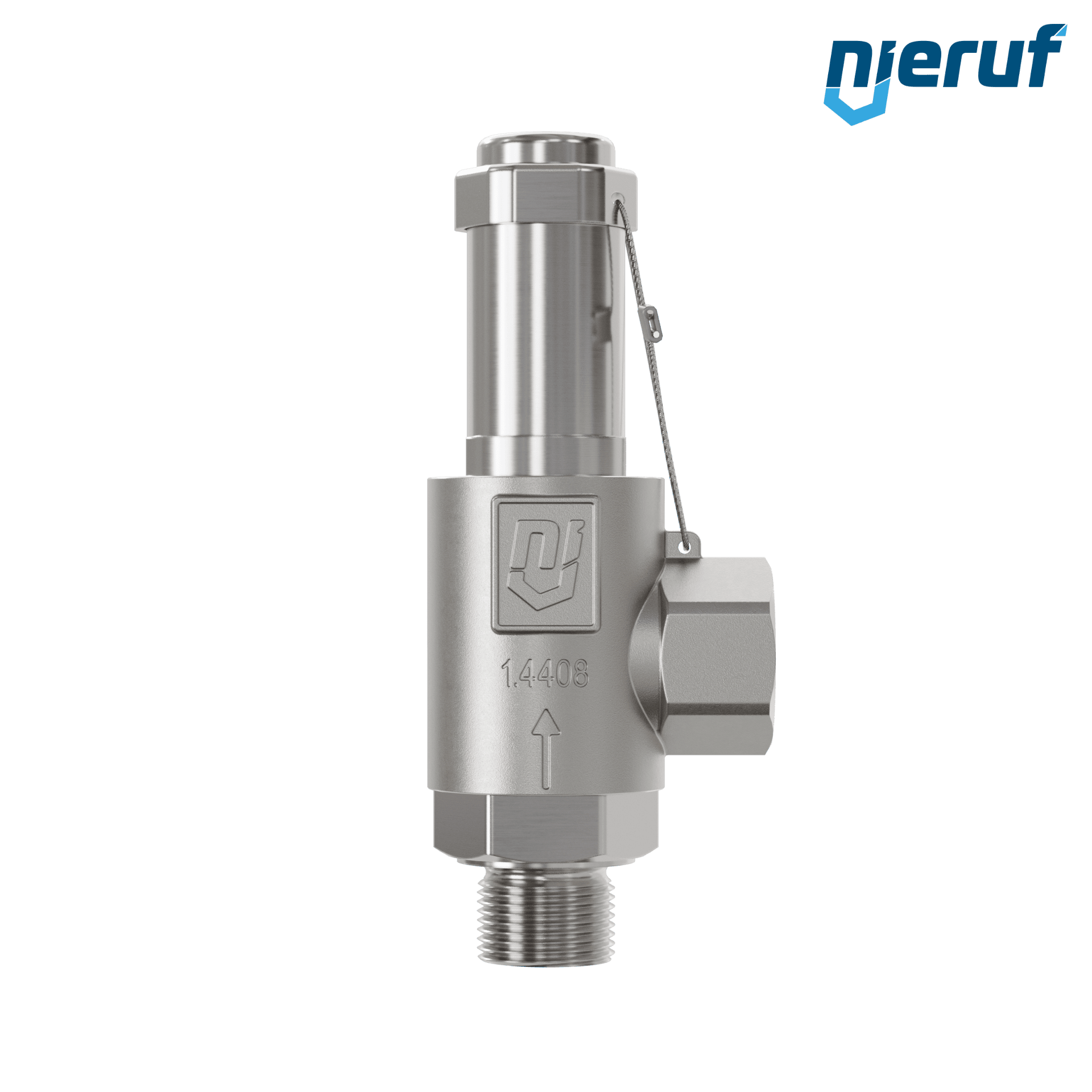 valvola di sicurezza acciaio inossidabile SV20 DN15 1/2 M x 1/2 F a tenuta di gas senza dispositivo di sollevamento PTFE