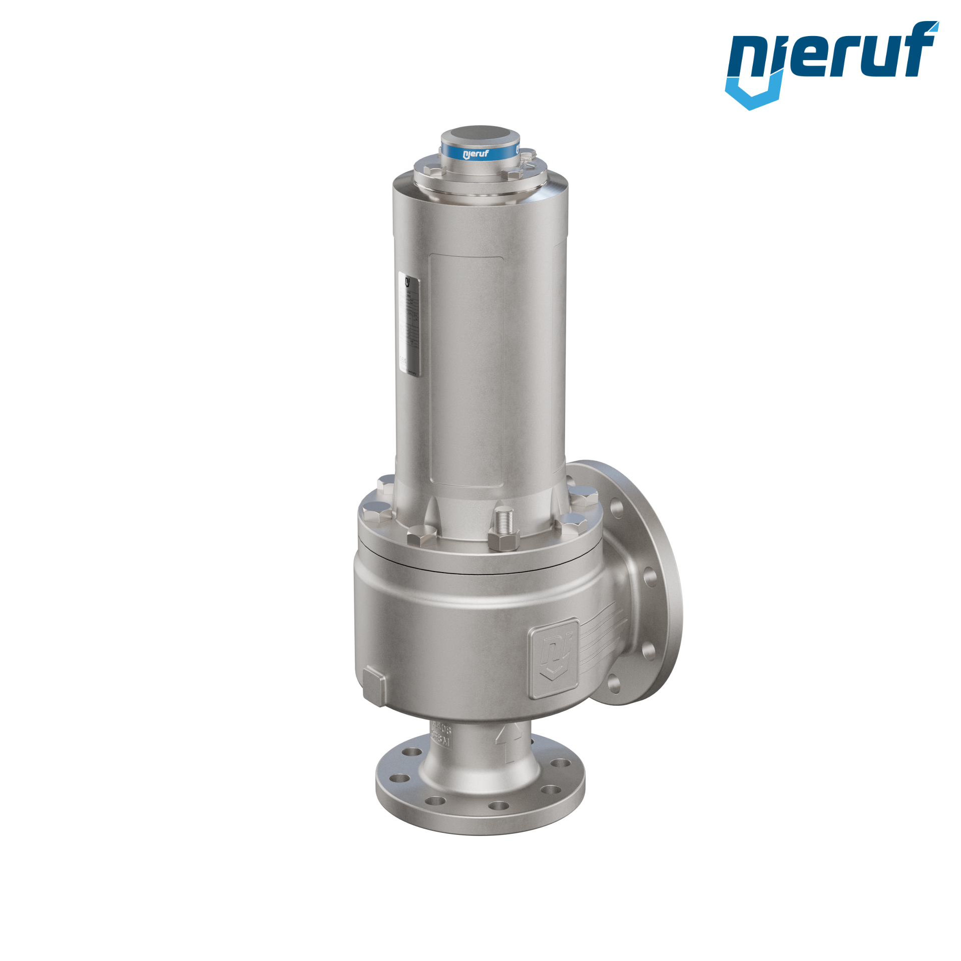 valvola di sicurezza flangiata DN65/DN100 SF04, acciaio inox 1.4408 PTFE, senza dispositivo di sollevamento