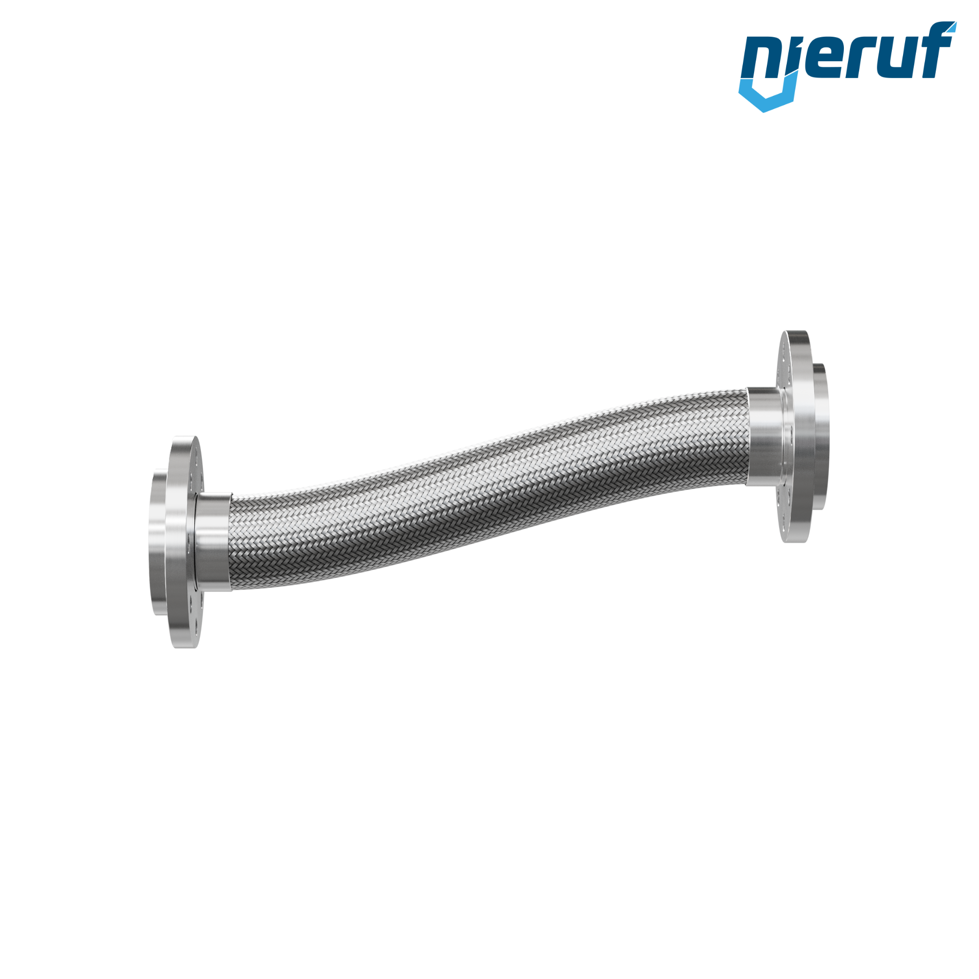 Tubo corrugato in acciaio inossidabile ES01 DN80 - 3" pollici con treccia singola e flangia girevole Lunghezza 1000 mm
