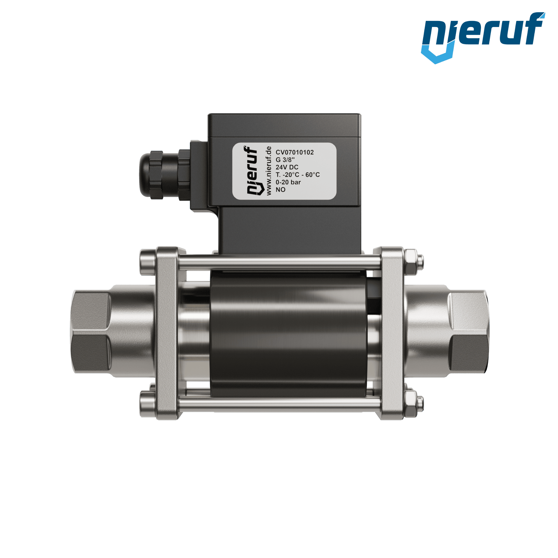 valvola coassiale ATEX CV07 3/8" pollici filettatura interna - DN10 acciaio inossidabile 24V DC NO