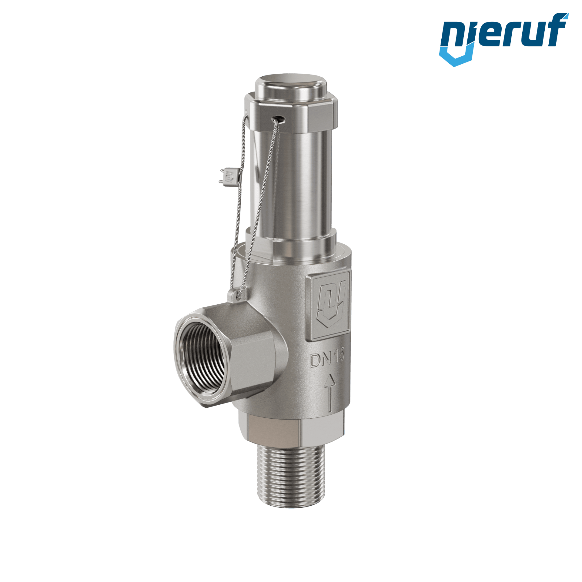 valvola di sicurezza acciaio inossidabile SV20 DN15 1/2 M x 1/2 F NPT a tenuta di gas senza dispositivo di sollevamento PTFE