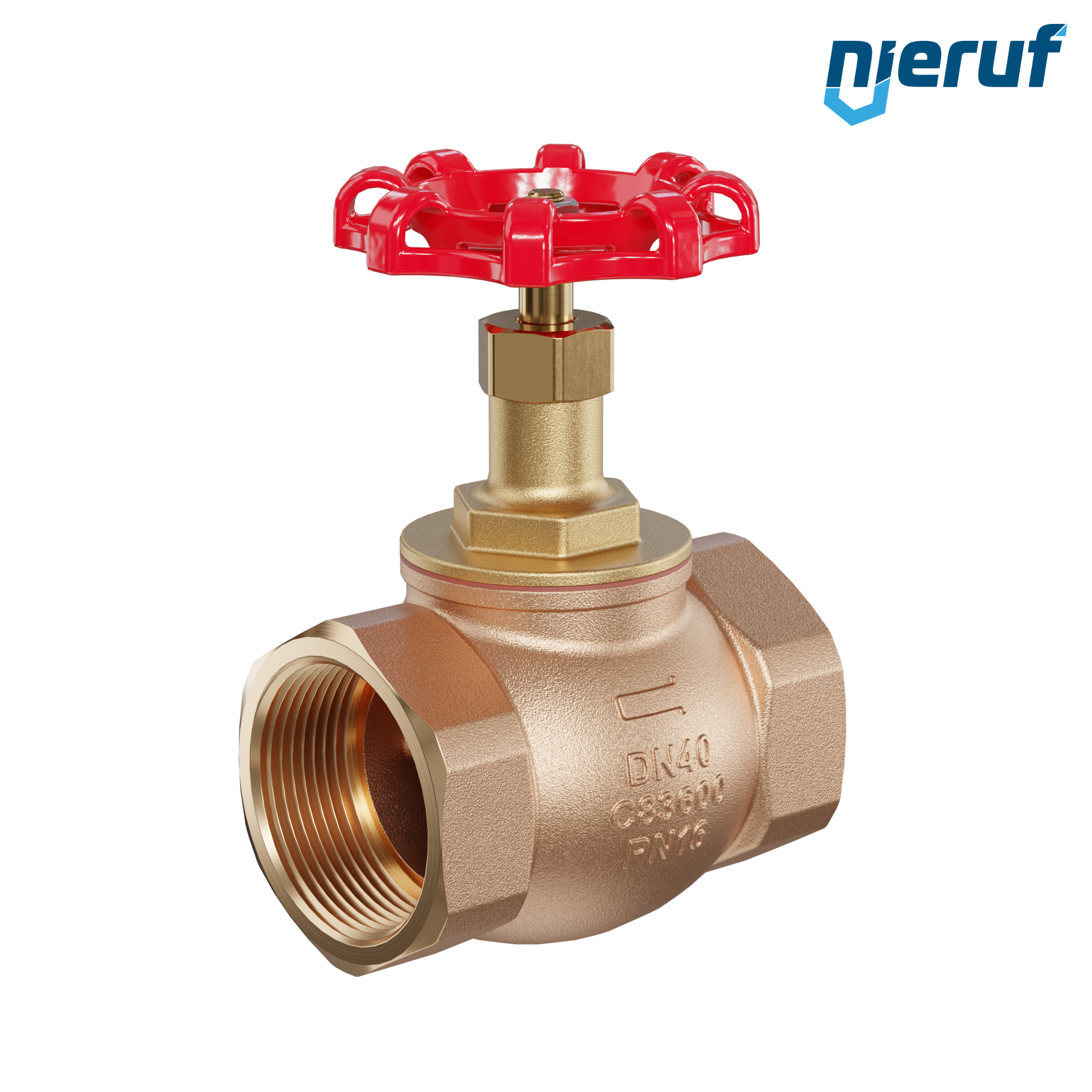 valvola a globo filettatura interna DN40 - 1 1/2" pollici PN16 AV10 bronzo ASTM B62