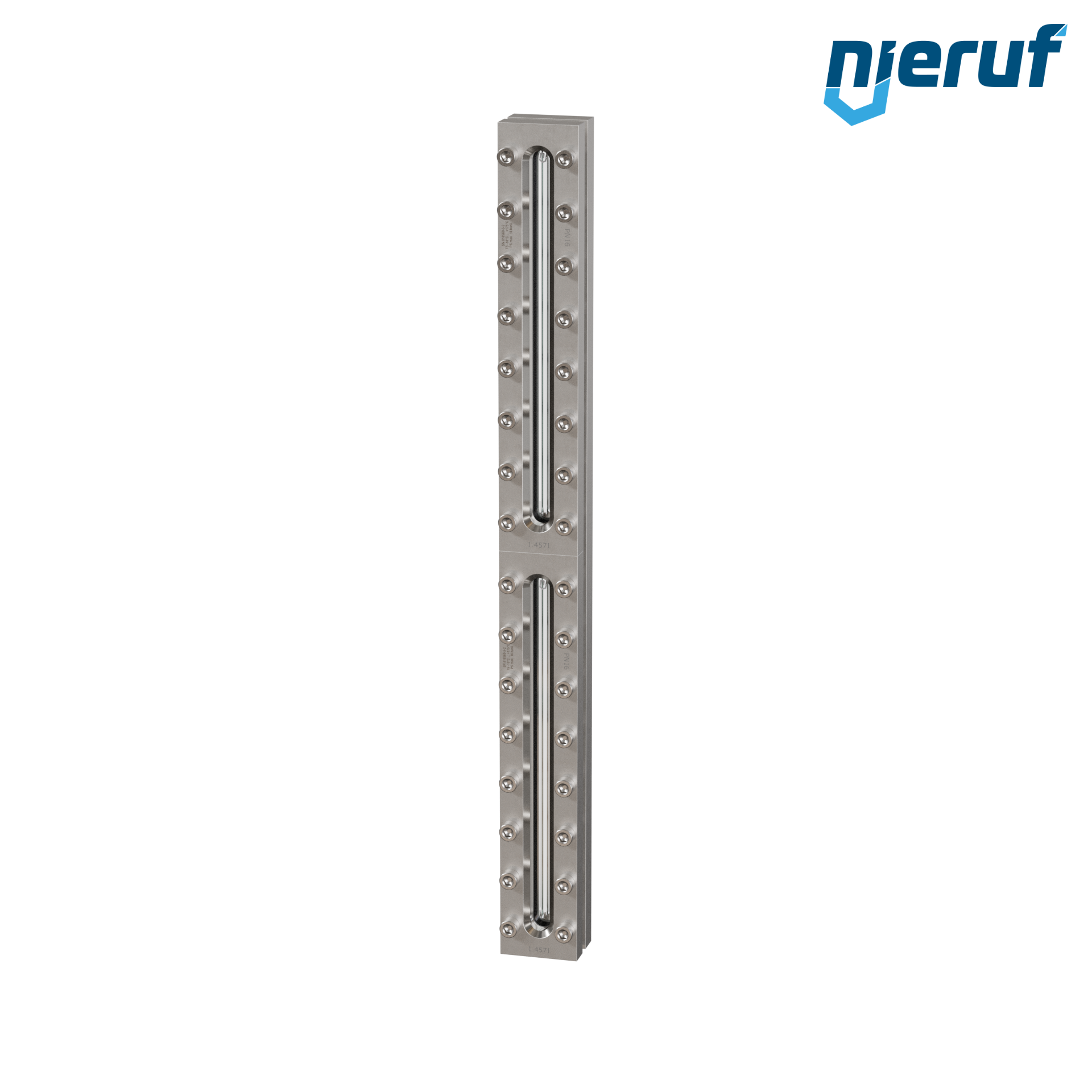 oblò di osservazione per serbatoi L=740mm  BS03 acciaio inossidabile 1.4571 grafite vetro borosilicato, reflex 16bar