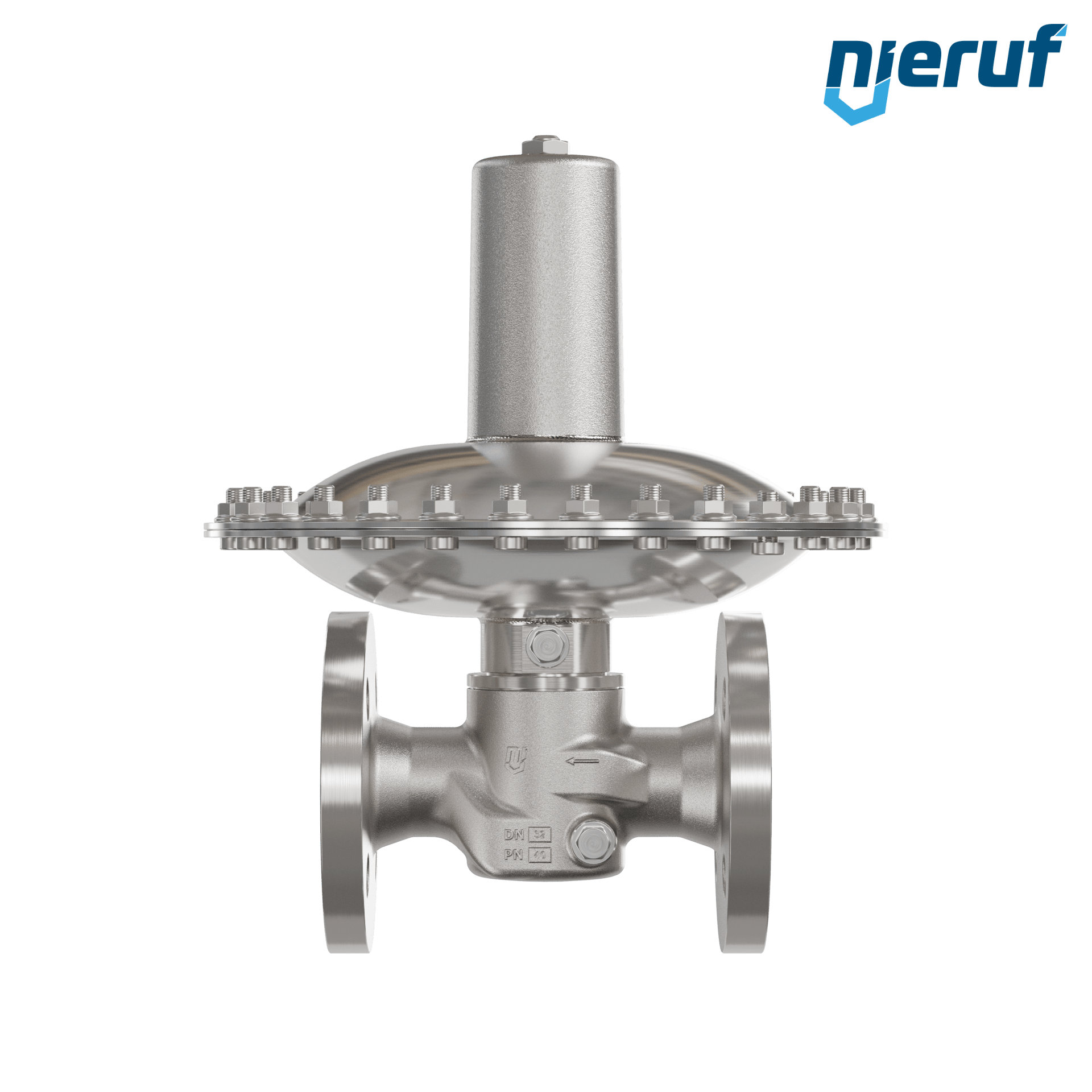 Regolatore in mbar DN32 DM24 flangia DIN EN 1092 acciaio inossidabile EPDM 150 - 500 mbar