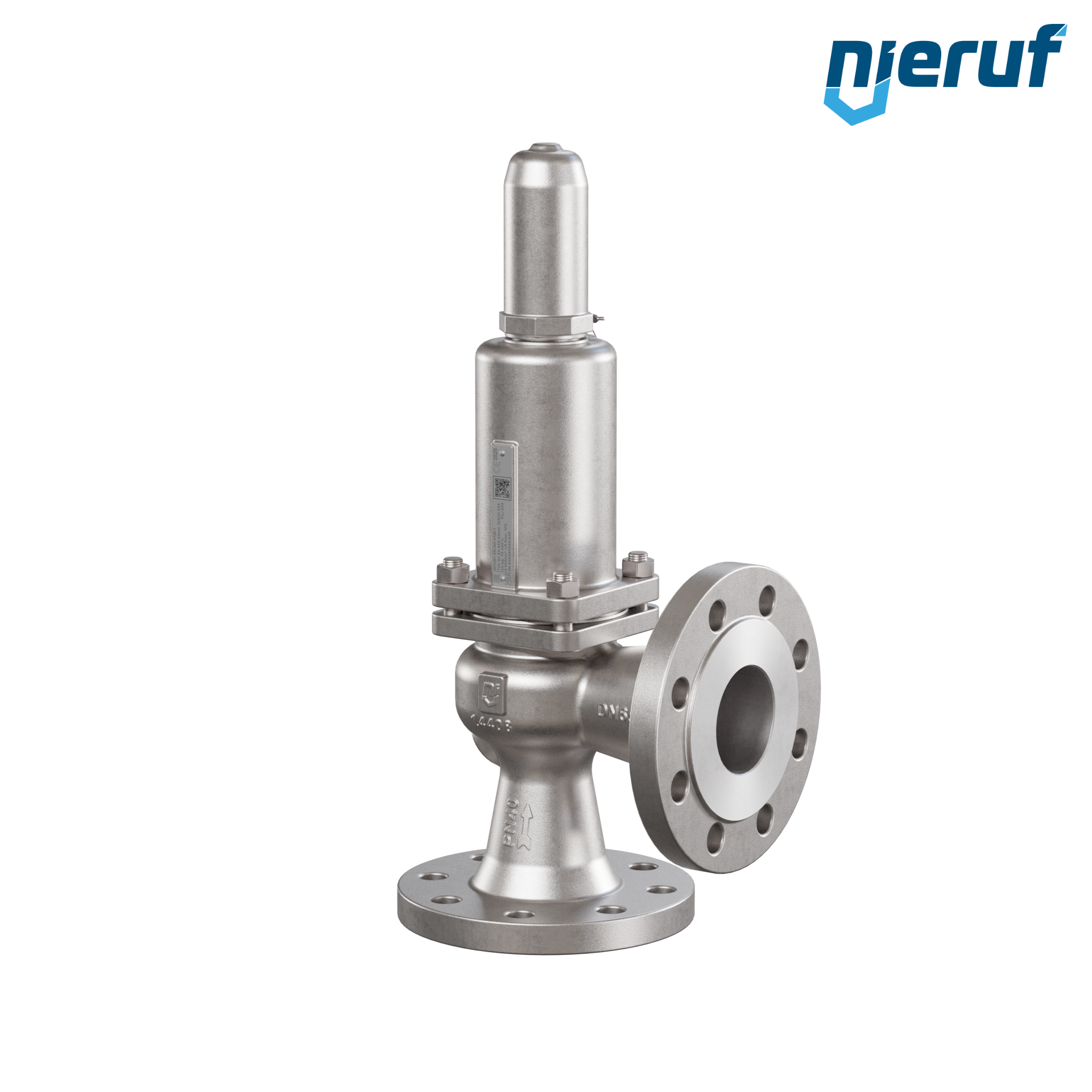 valvola di sicurezza flangiata DN65/DN65 SF0301, acciaio inox 1.4408 FPM, senza leva
