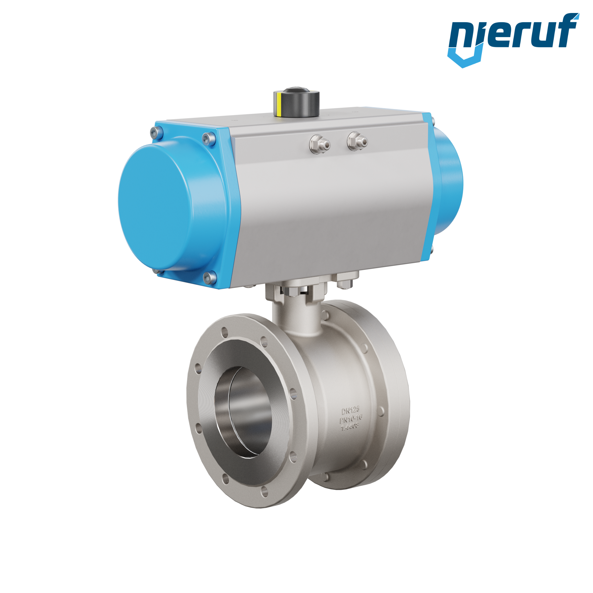 valvola a sfera flangiata dal design compatto DN125 PK07 azionamento rotativo pneumatico a doppio effetto