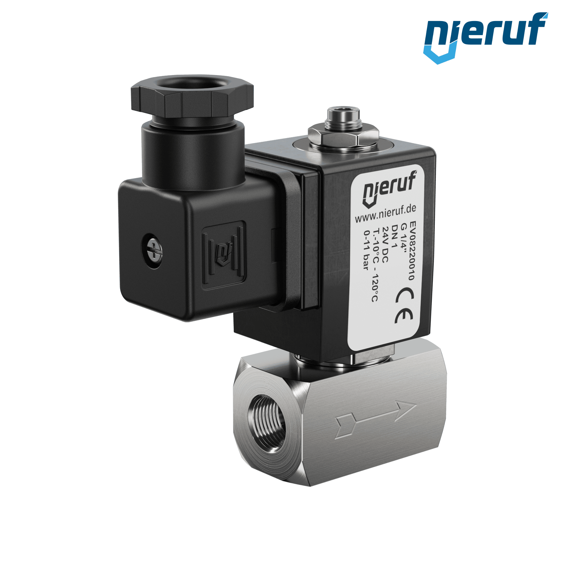Magnetventil DN1,0 G 1/4" Zoll Edelstahl EV08 FKM 24V DC