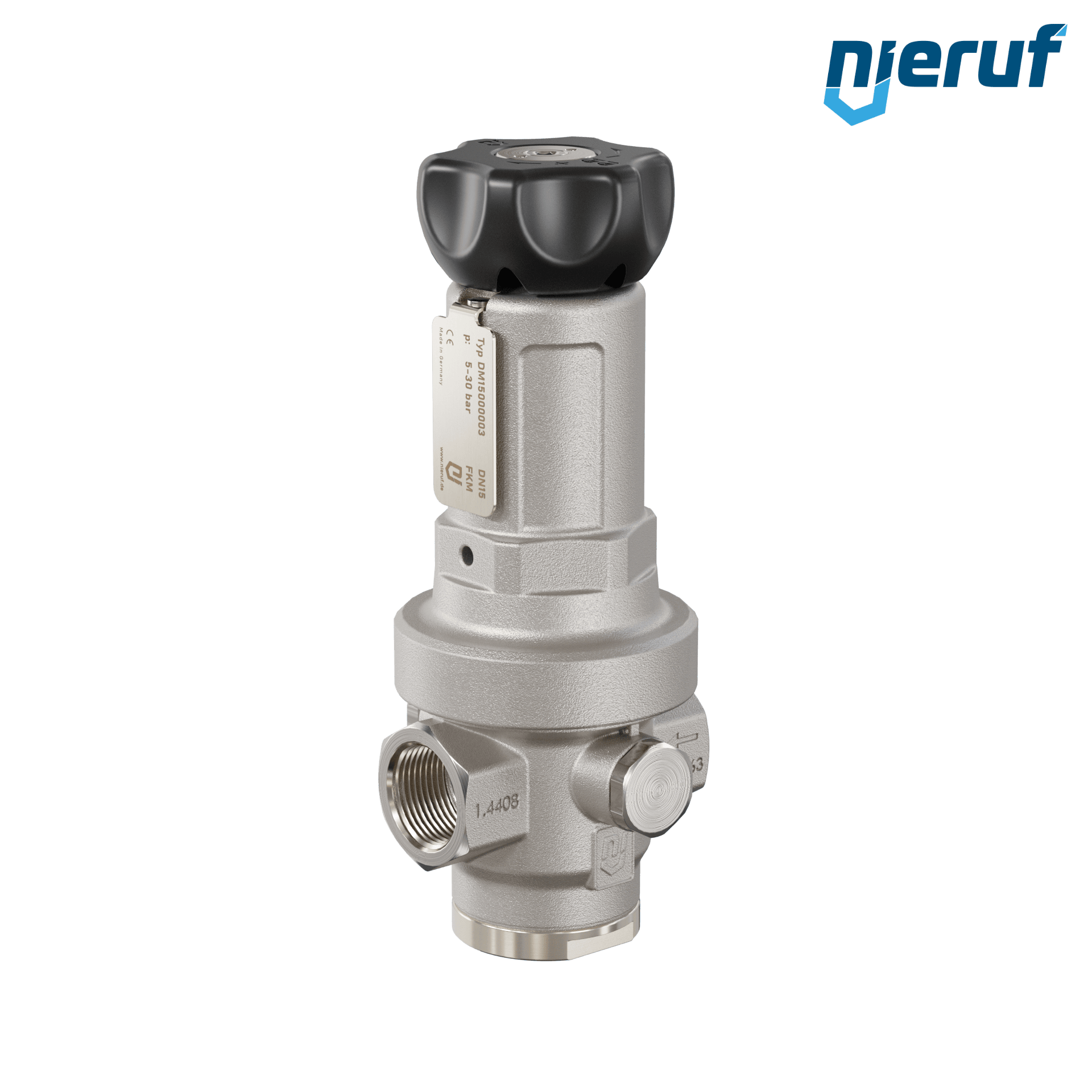 regolatore di pressione di precisione 1/2" pollici DM15 acciaio inossidabile FKM 5.0 - 30.0 bar