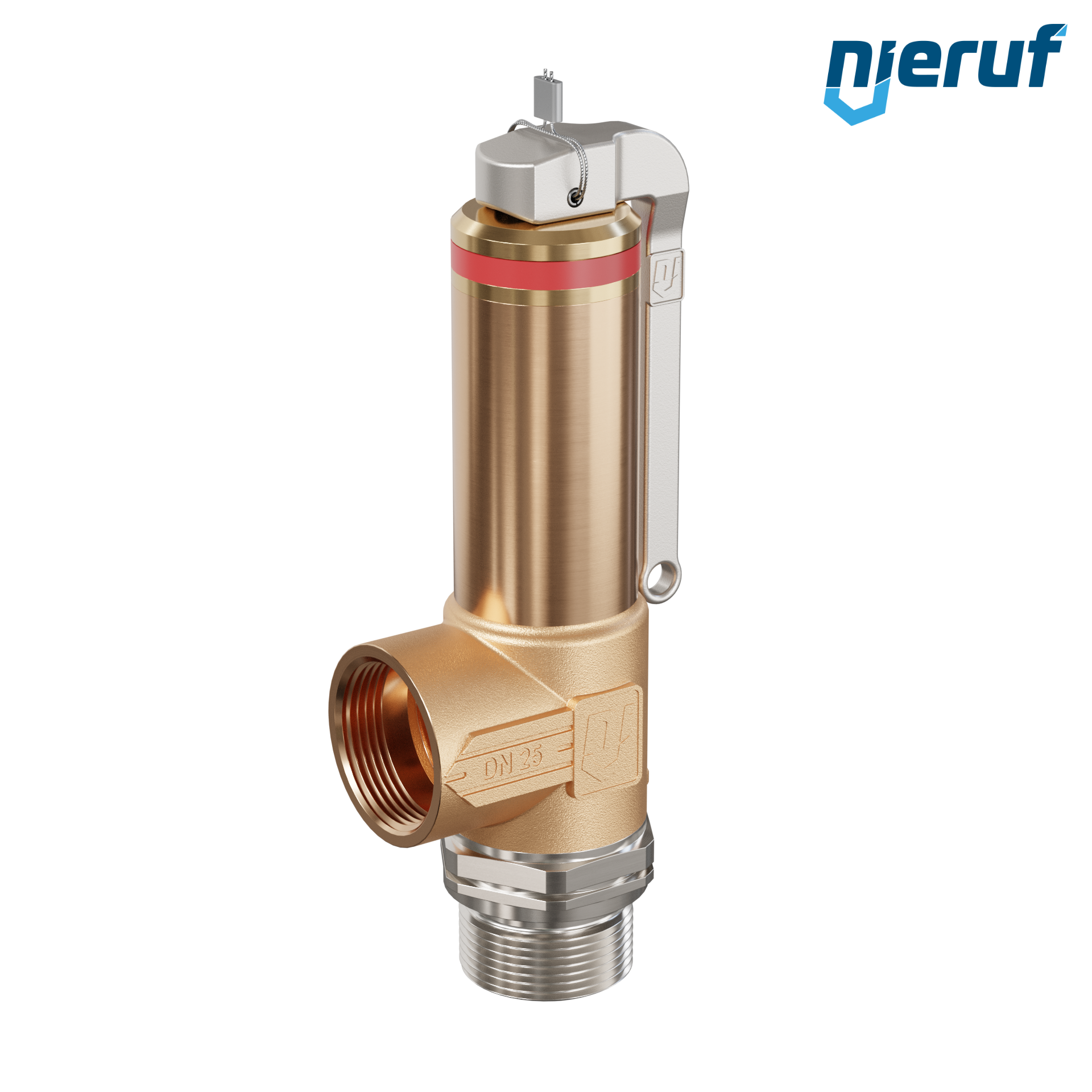 Kriogeniczny zawór bezpieczeństwa Dźwignia DN15 1" GZ x 1" GW SV18, stal nierdzewna & brąz PTFE