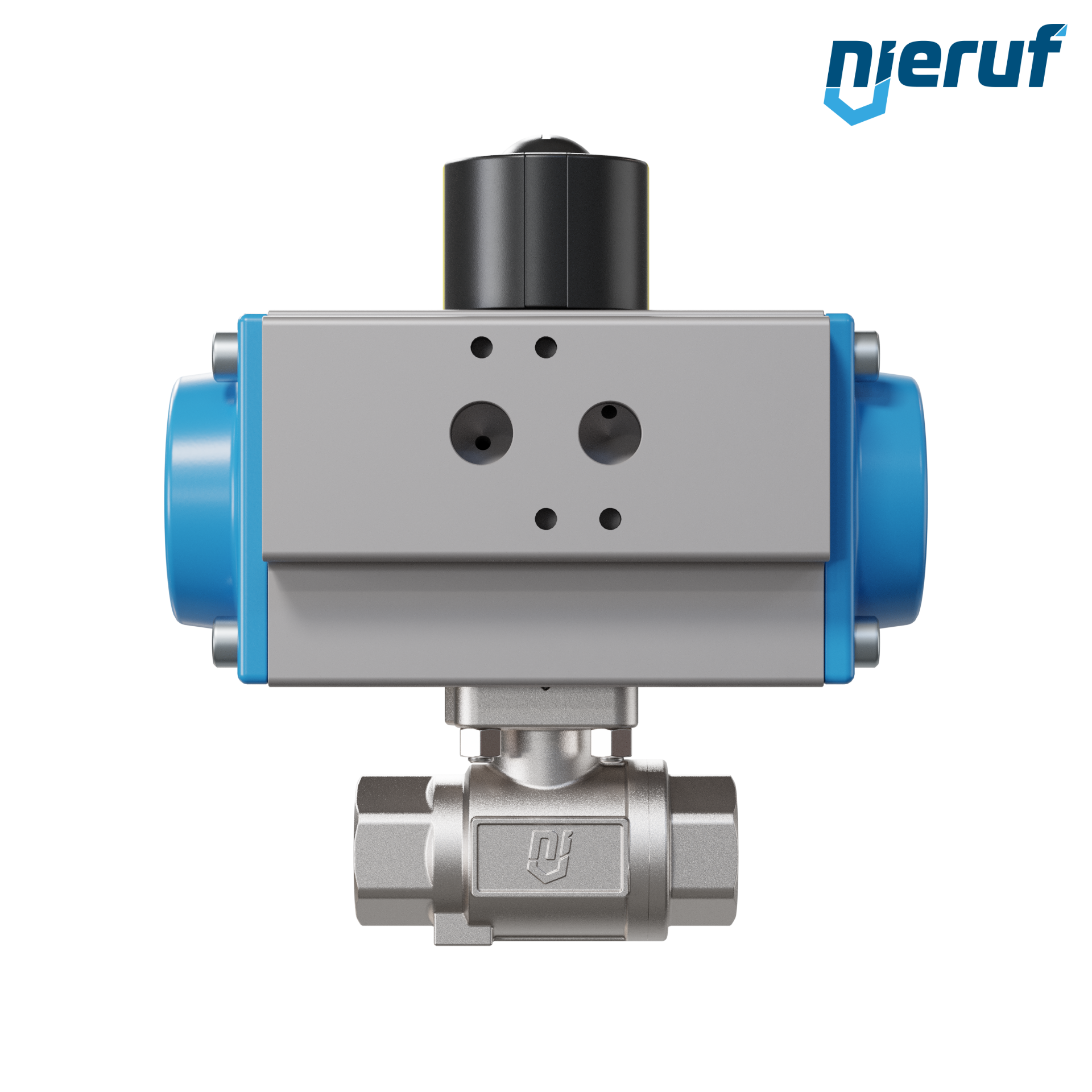 valvola a sfera con attuatore pneumatico DN10 - 3/8" pollici acciaio inossidabile azionamento rotativo a effetto semplice apertura a molla PK02 DVGW W