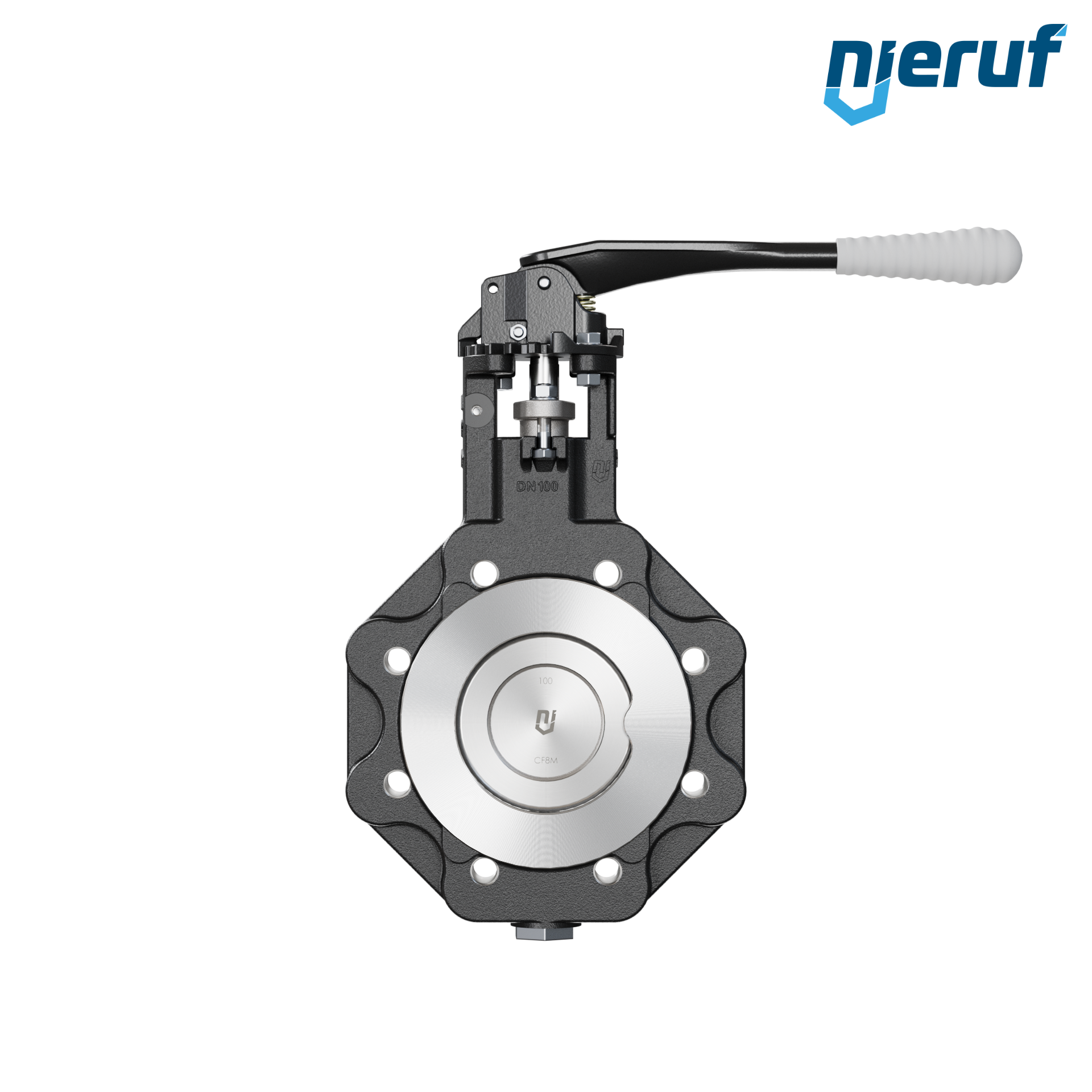 Double offset butterfly-valve AK12 DN 100 PN10-PN16 lever