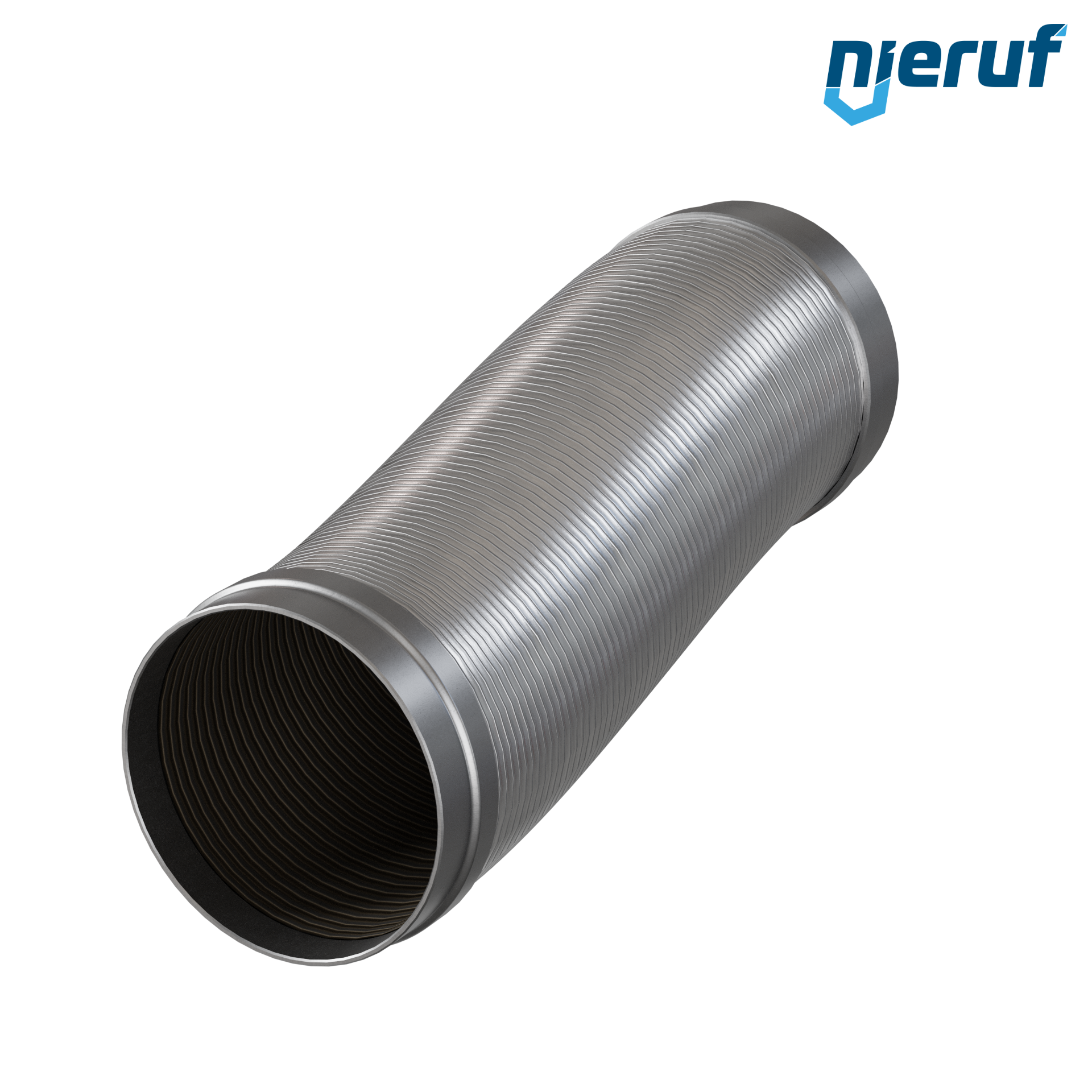 Tubo corrugato in acciaio inossidabile ES01 DN200 - 219.1 mm con treccia doppia e estremità a saldare Lunghezza 1000 mm