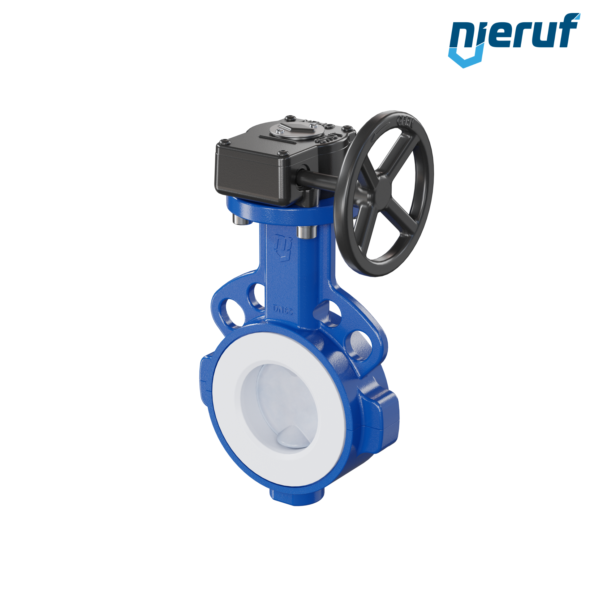 valvola a farfalla PFA PTFE AK09 DN65 ANSI150 volantino manuale inserto in FKM
