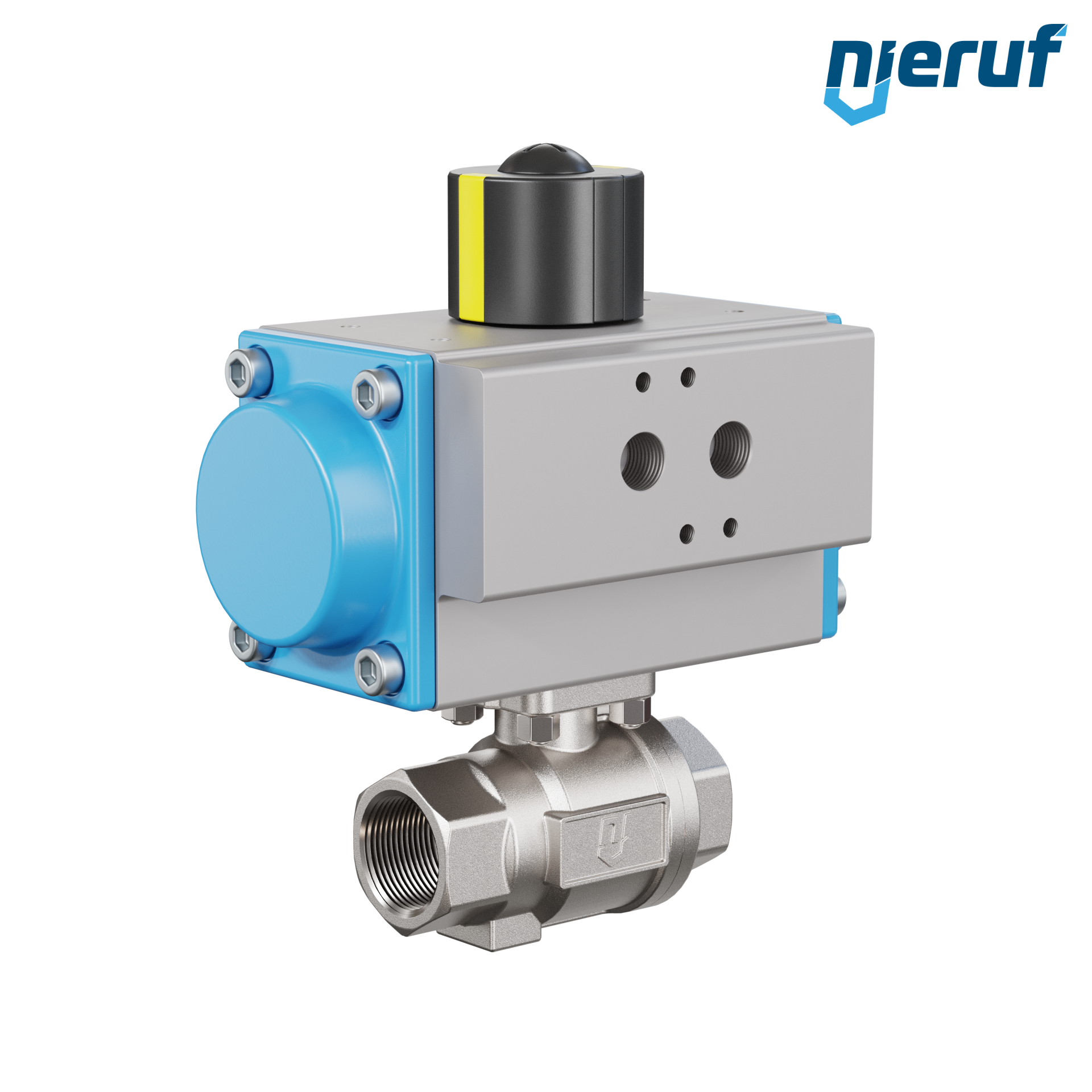 valvola a sfera pneumatica DN20 - 3/4" pollici azionamento rotativo a effetto semplice apertura a molla PK02