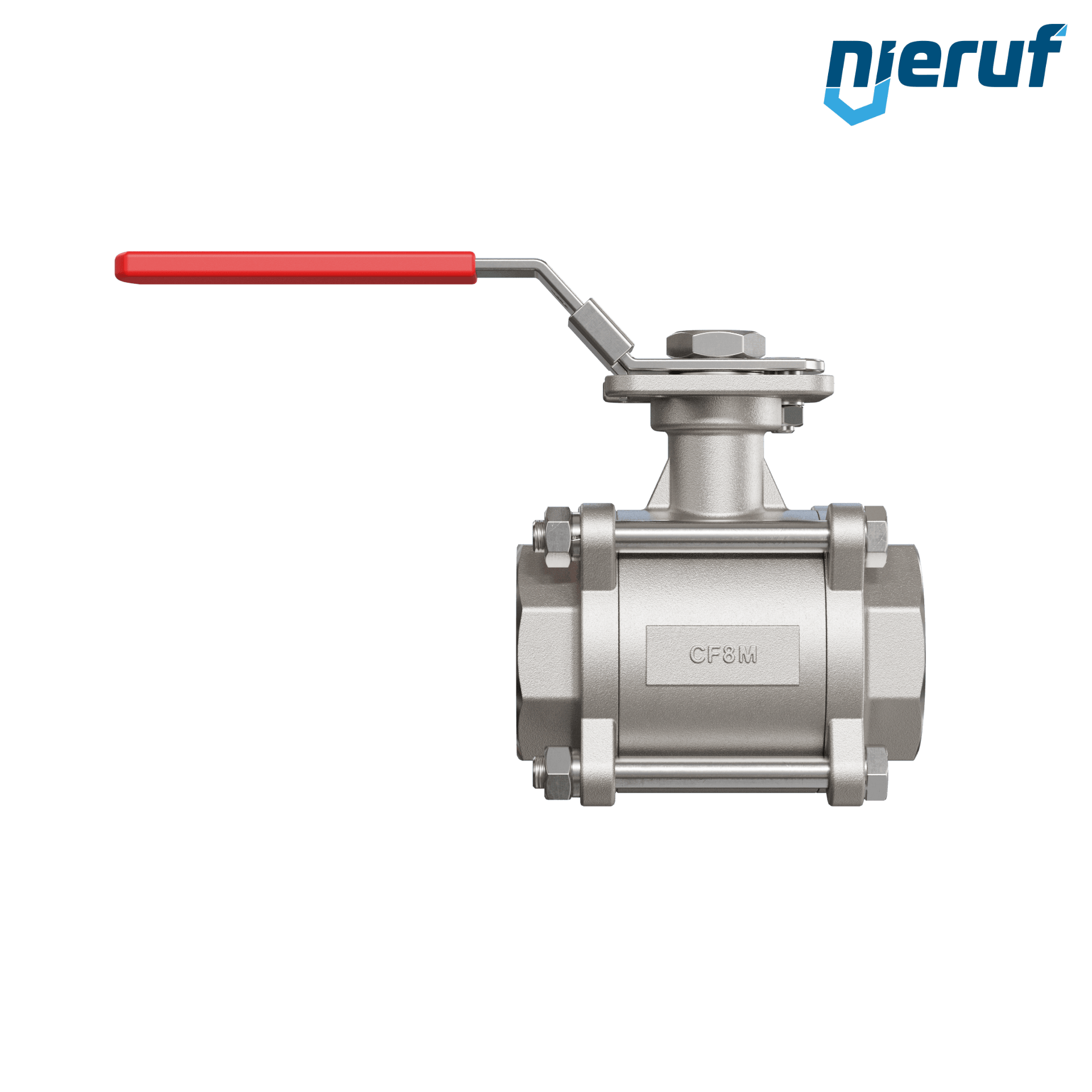 Valvola a sfera in acciaio inossidabile a 3 pezzi GK20 con una flangia per automazione conforme alla norma DIN ISO 5211 DN50 - 2" pollici filettatura interna NPT