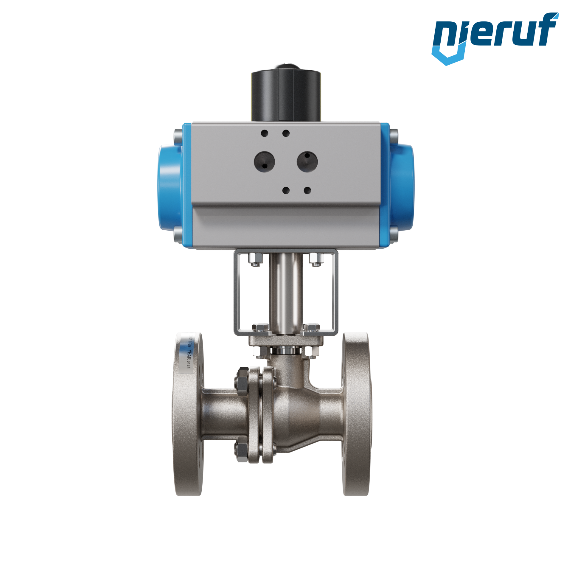 valvola a sfera flangiata DN15 PK05 azionamento rotativo pneumatico a semplice effetto apertura a molla