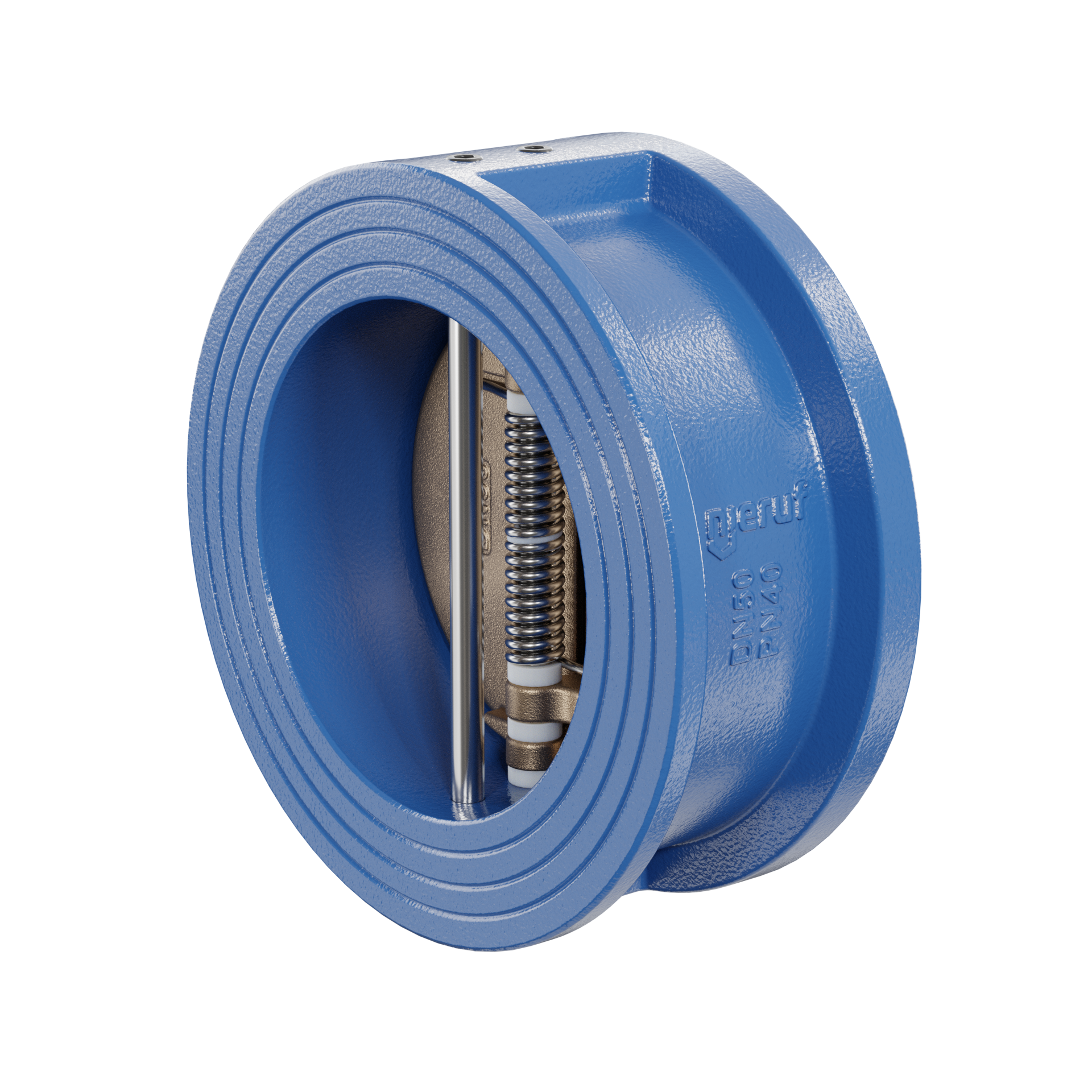 valvola di ritegno a doppio battente DN50 ANSI150 DR04 ANSI 150 GGG40 con rivestimento epossidico blu 180µm  NBR