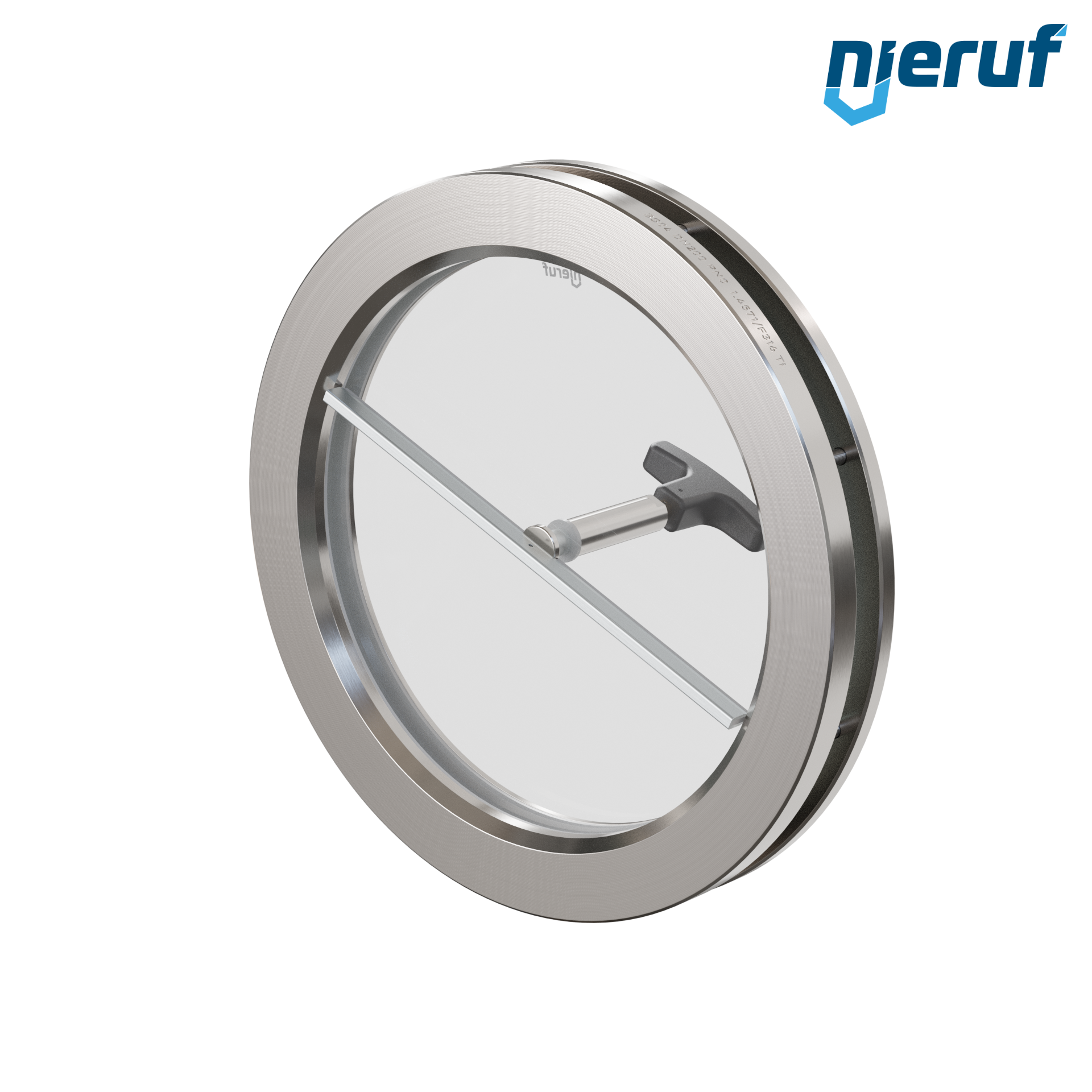 oblò di osservazione per serbatoi con tergicristallo in PTFE DN200 BS04 acciaio inossidabile 1.4571 PTFE vetro borosilicato 0,0 bar