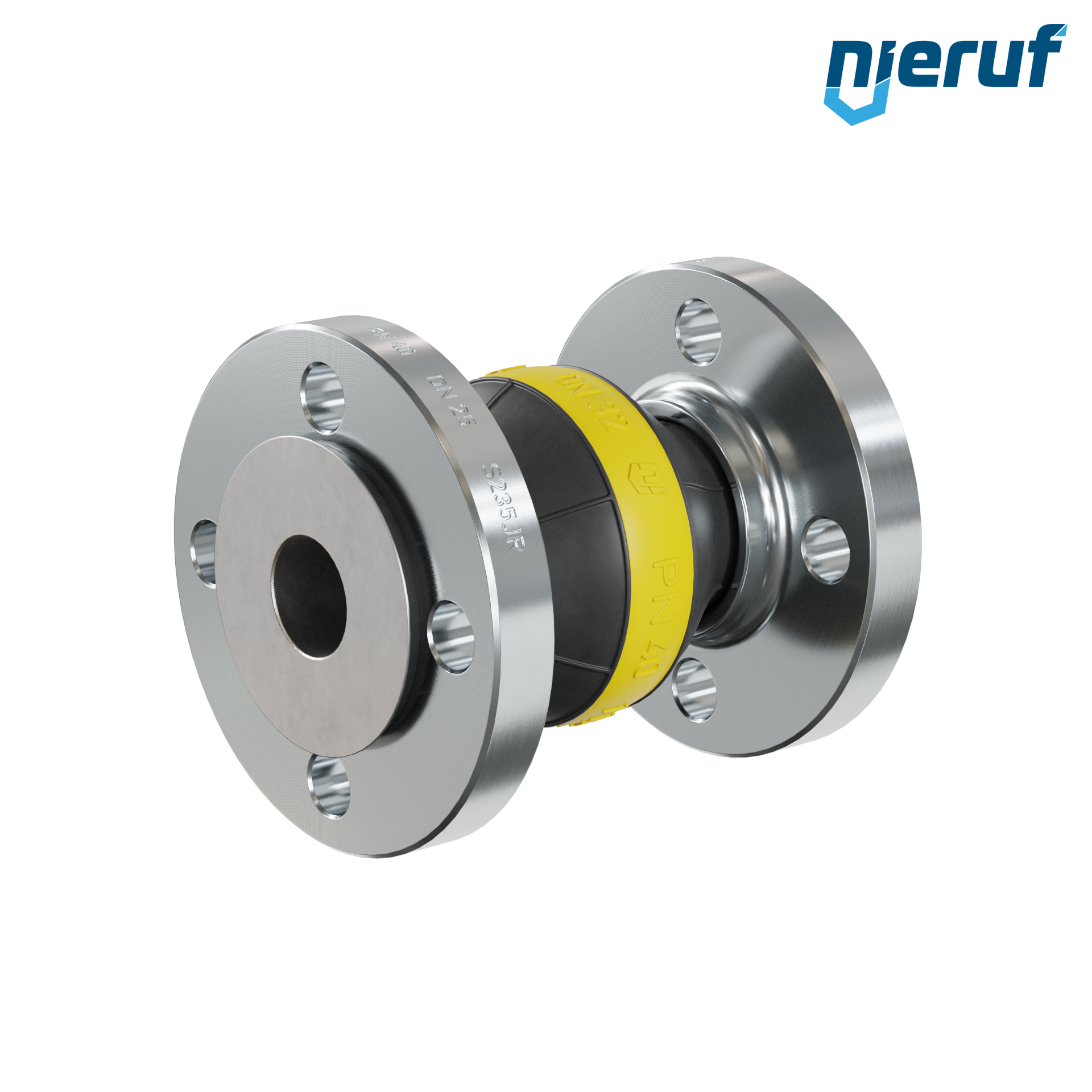 Compensatore piastra di rinforzo DN25 versione KP04 flange in acciaio NBR