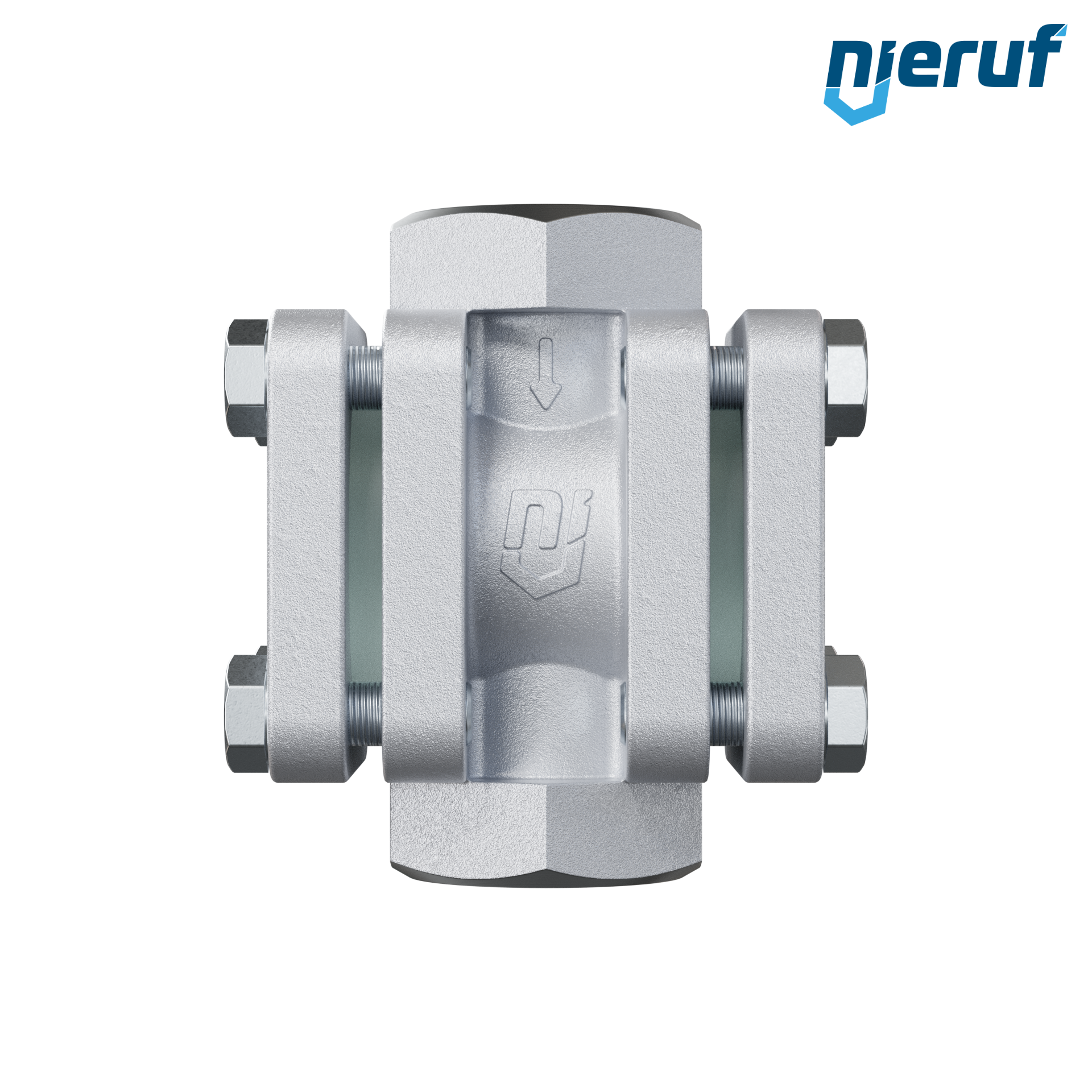 oblò di osservazione filettato / specola visiva a ghiera G 1 1/2" pollici ghisa grigia GG25 vetro borosilicato