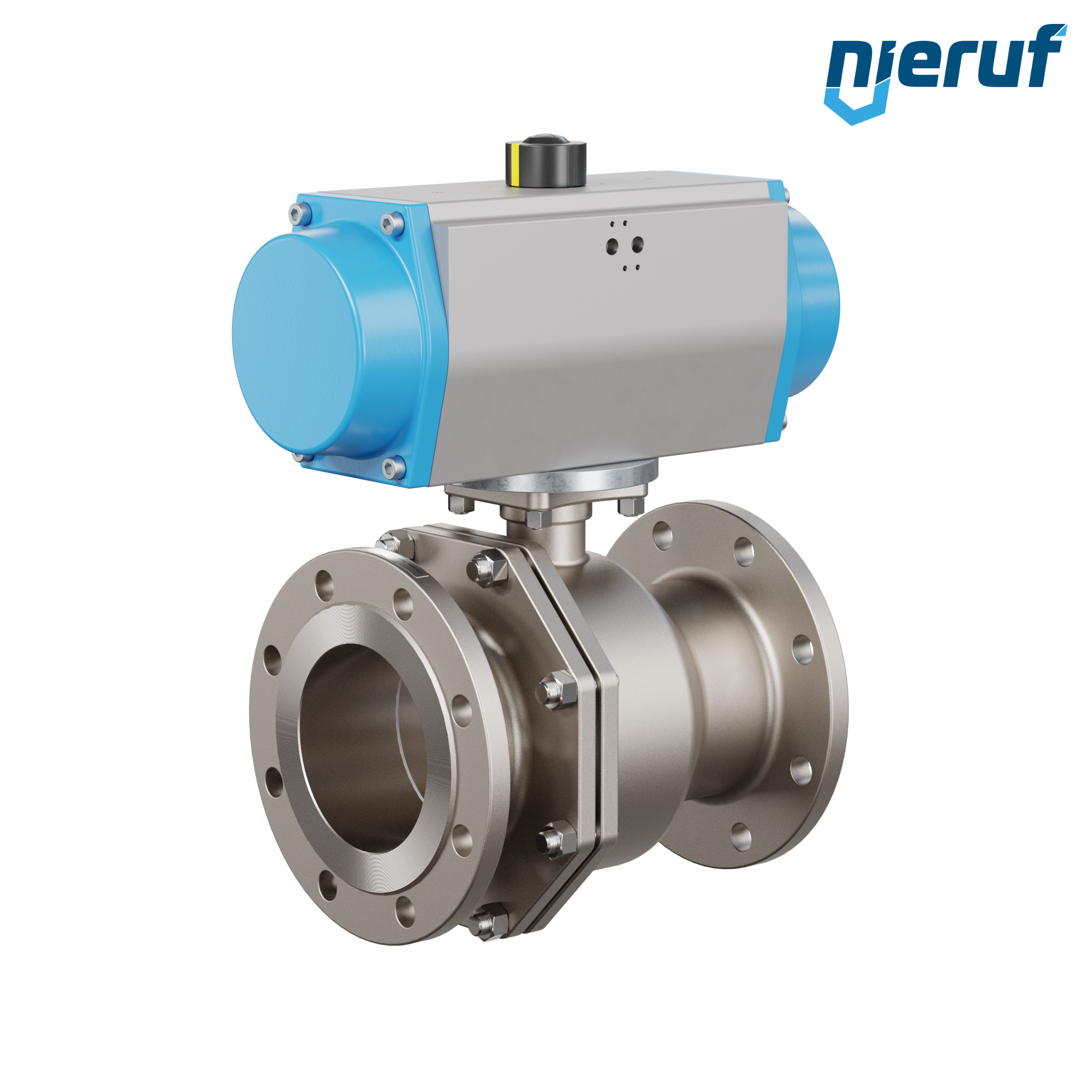 valvola a sfera flangiata DN150 PK05 azionamento rotativo pneumatico a semplice effetto apertura a molla