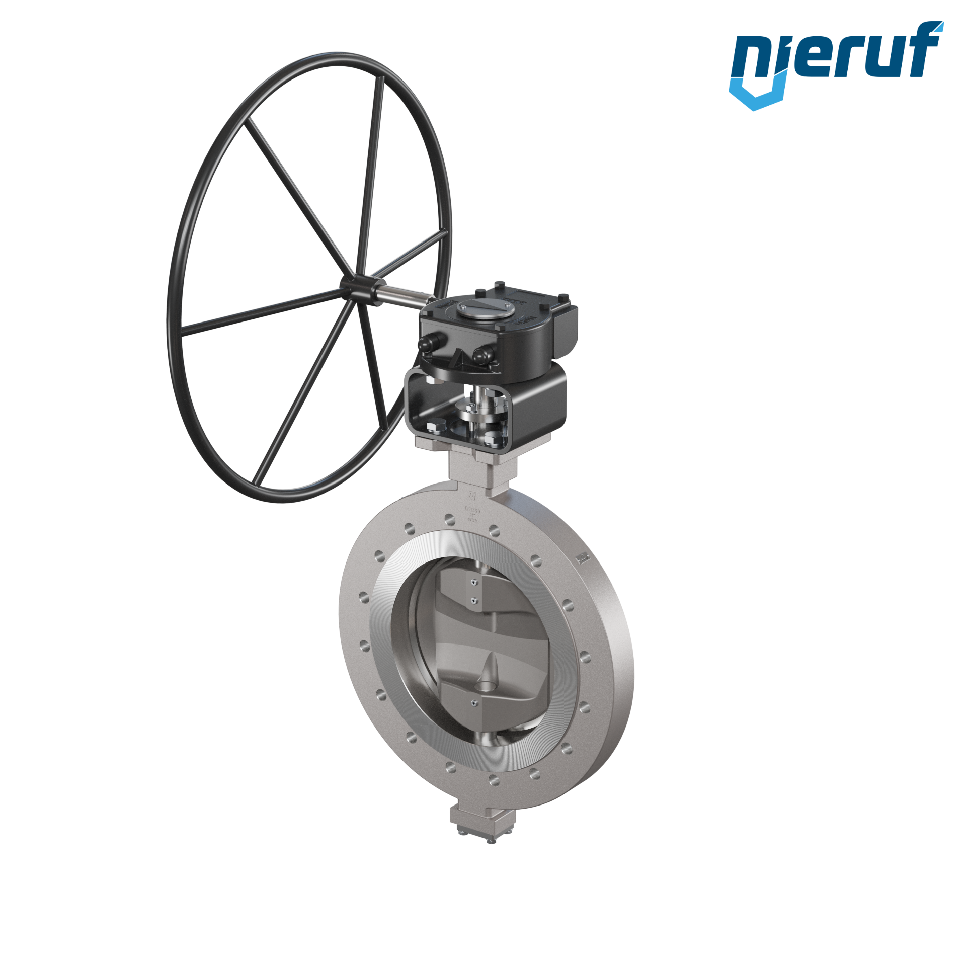 valvola a farfalla triplo eccentrico acciaio inox AK14 DN 350 PN16 volantino