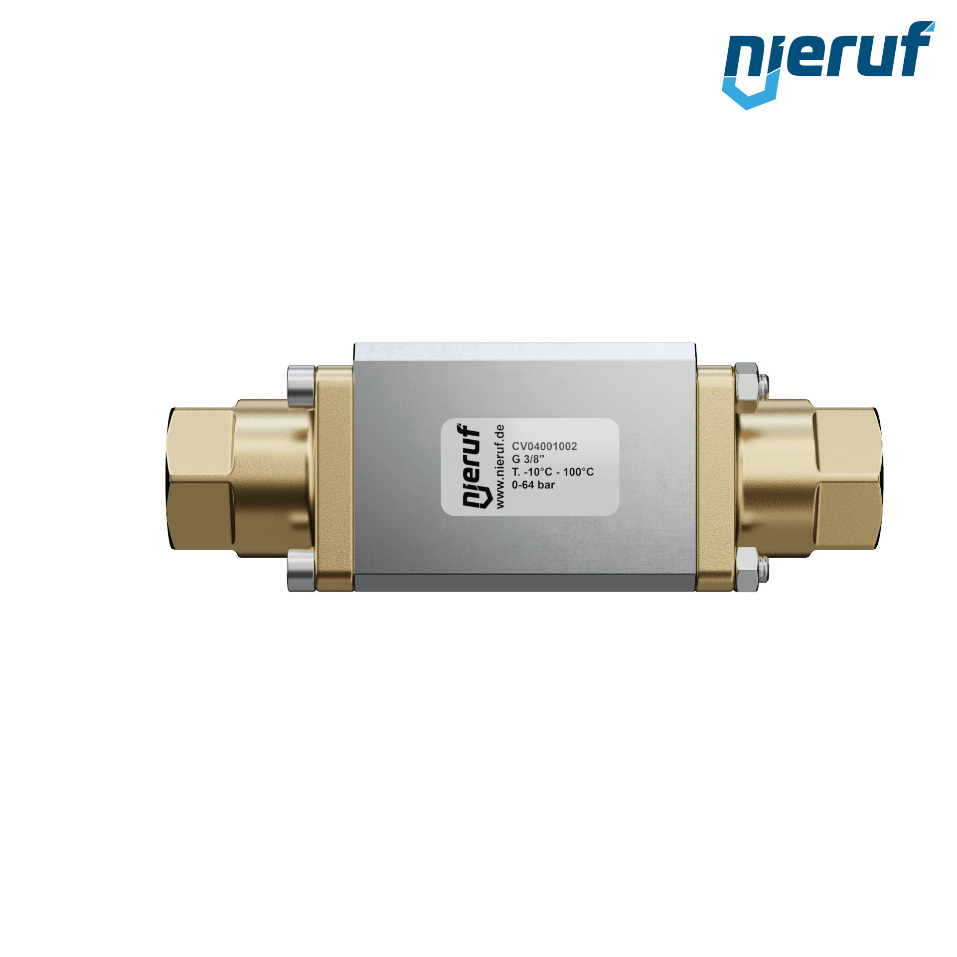 valvola coassiale a 2/2 vie CV04 3/8" pollici filettatura interna - DN10 ottone max. 64 bar NC - per applicazione con acqua