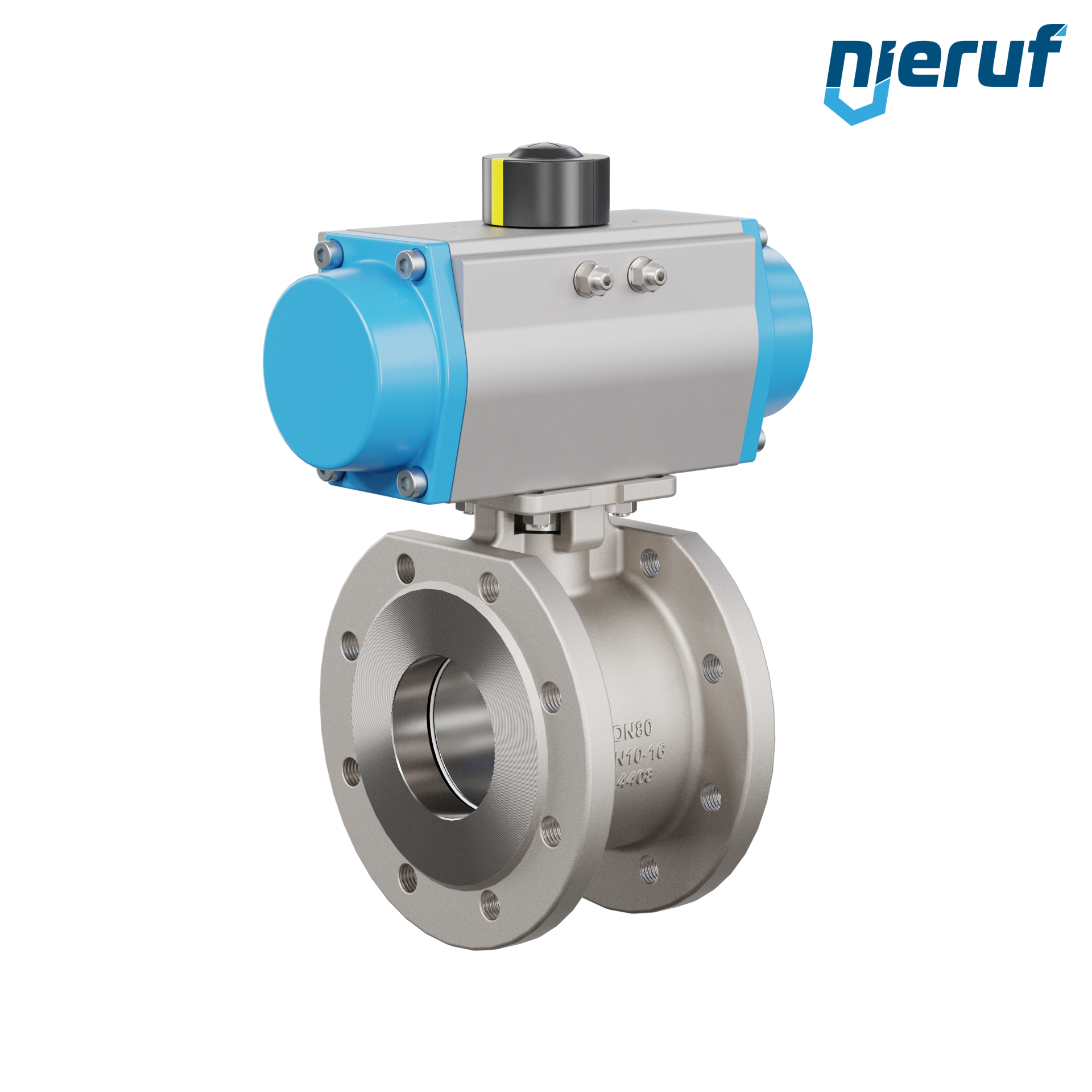 valvola a sfera flangiata dal design compatto DN80 PK07 azionamento rotativo pneumatico a doppio effetto