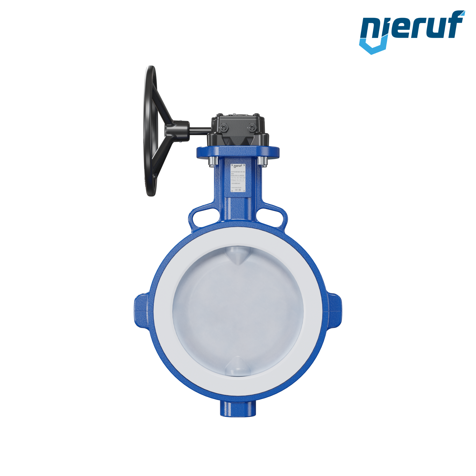 valvola a farfalla PFA PTFE AK09 DN200 ANSI150 volantino manuale inserto in FKM