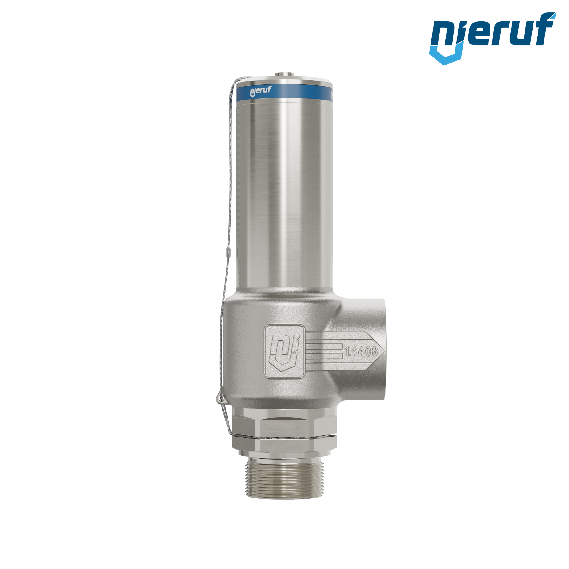 valvola di sicurezza criogenica DN25 1 1/4" M x 1 1/2" F SV14, acciaio inox PTFE, senza leva