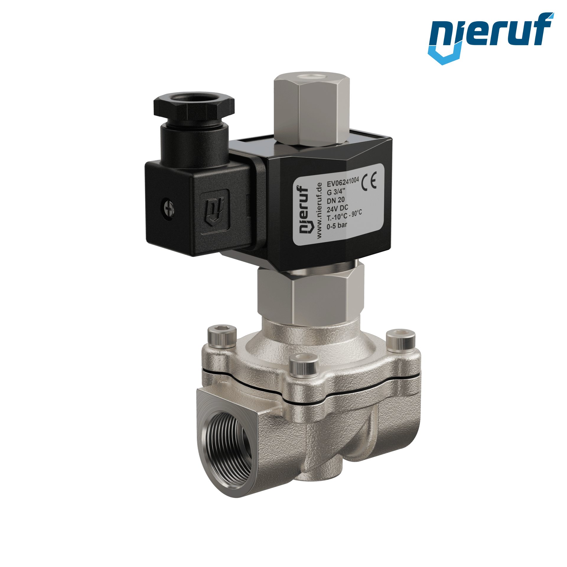 elettrovalvola DN20 G 3/4" pollici NO - normalmente aperta 24V DC