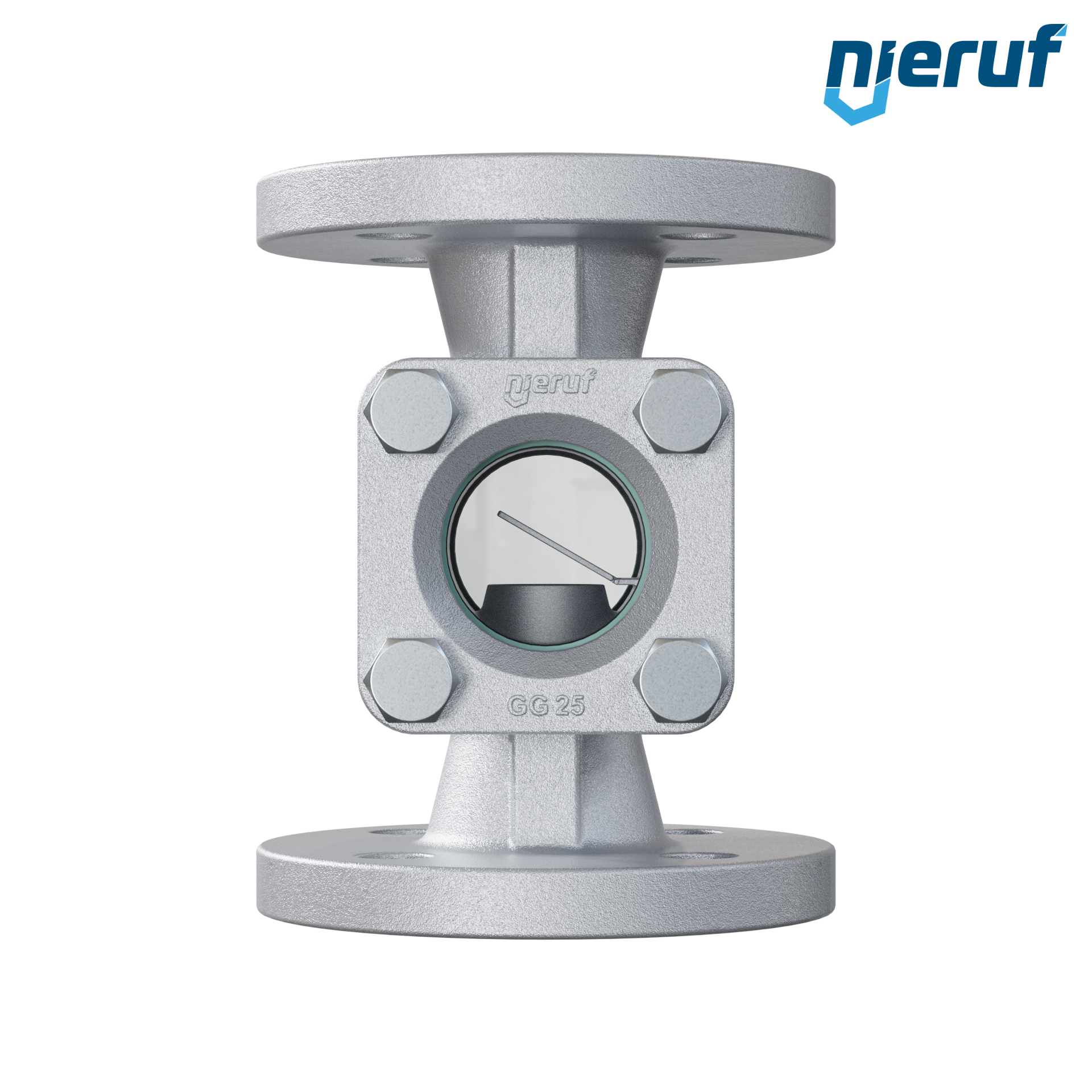 Specola visiva flangiata DN32 - 1 1/4" pollici ghisa GG25 flangia ANSI 150 vetro borosilicato versione con disco