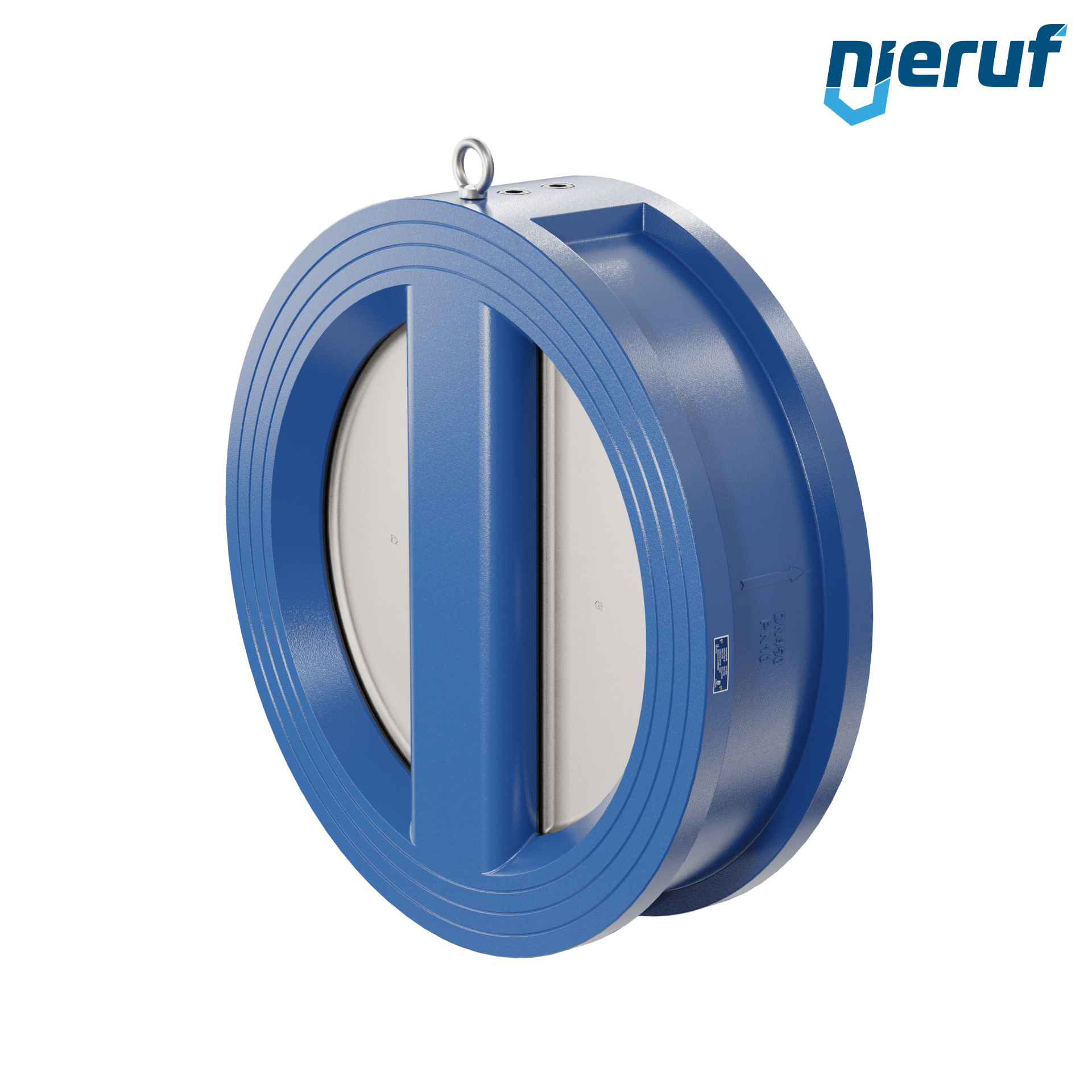 valvola di ritegno a doppio battente DN450 ANSI150 DR02 ANSI 150 GGG40 con rivestimento epossidico blu 180µm  EPDM