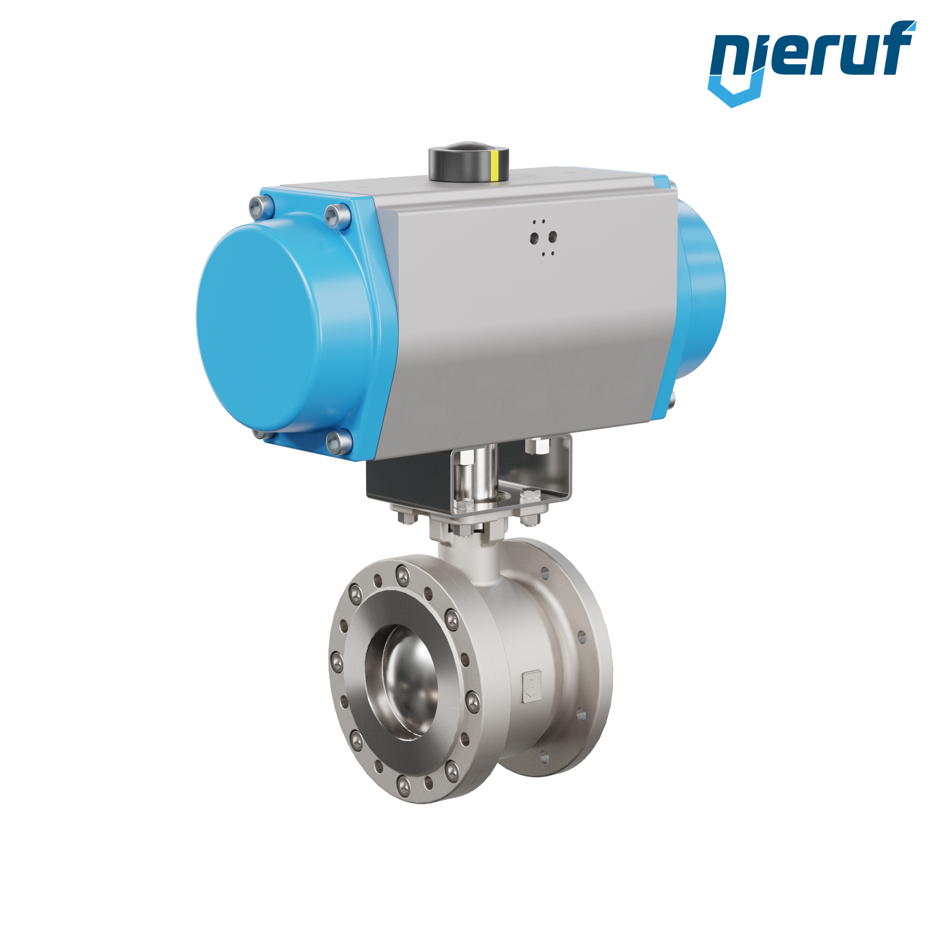 valvola a sfera flangiata dal design compatto DN125 PK07 azionamento rotativo pneumatico a semplice effetto