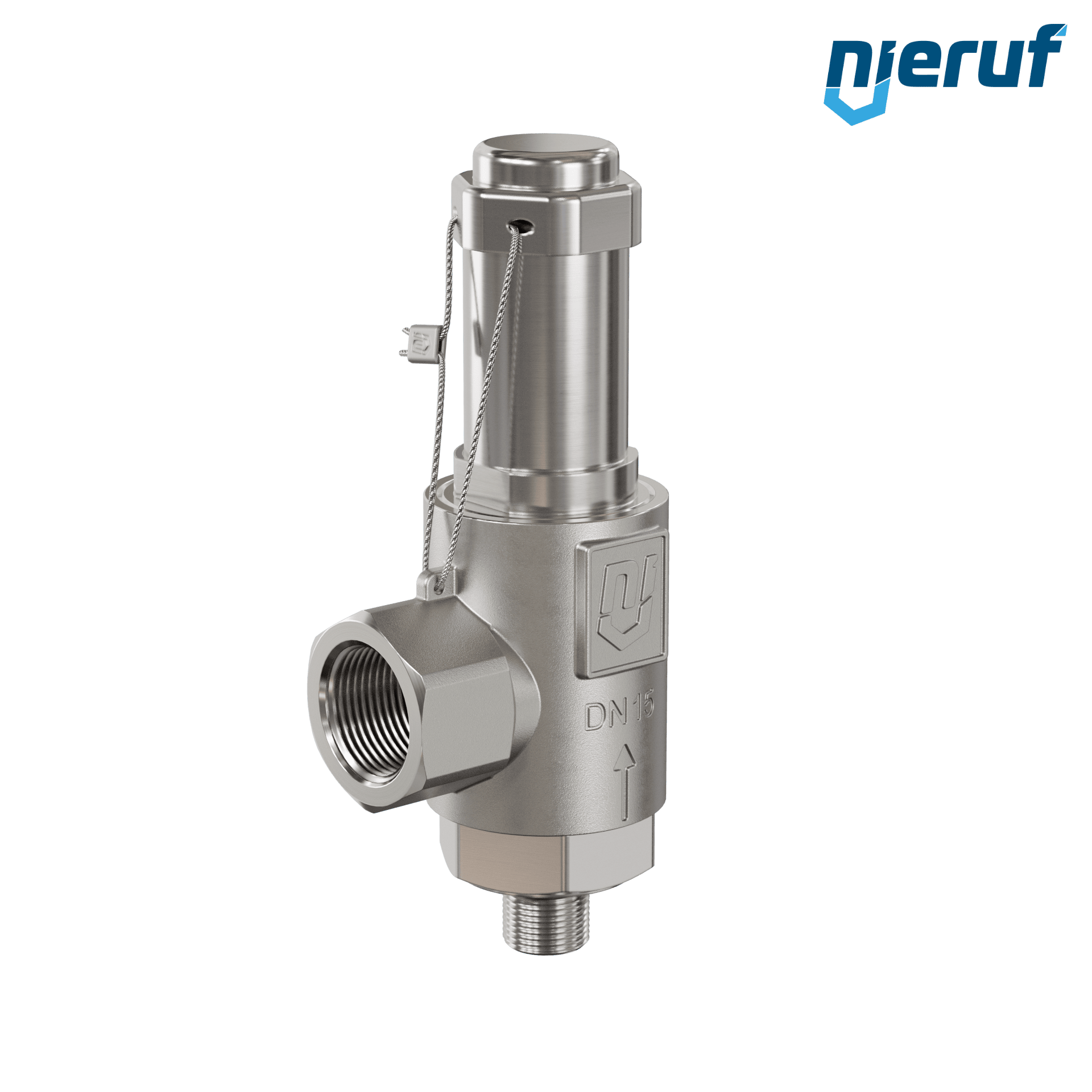 valvola di sicurezza acciaio inossidabile SV20 DN8 1/4 M x 1/2 F a tenuta di gas senza dispositivo di sollevamento PTFE