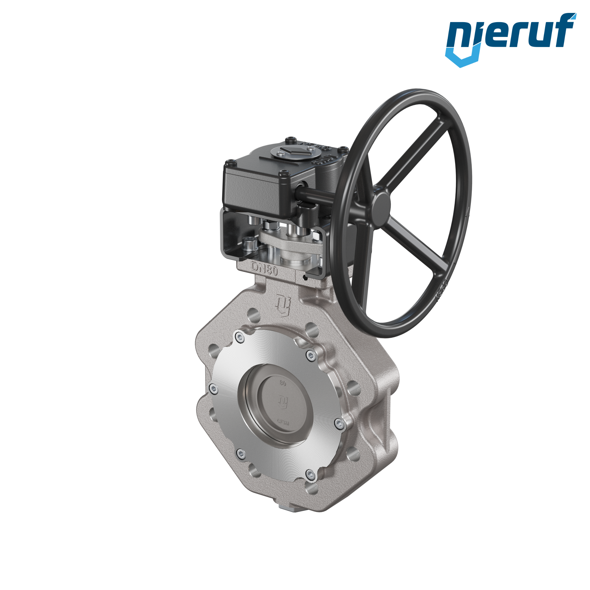valvola a farfalla triplo eccentrico acciaio inox AK14 DN 80 PN10-40 ANSI150-300 volantino