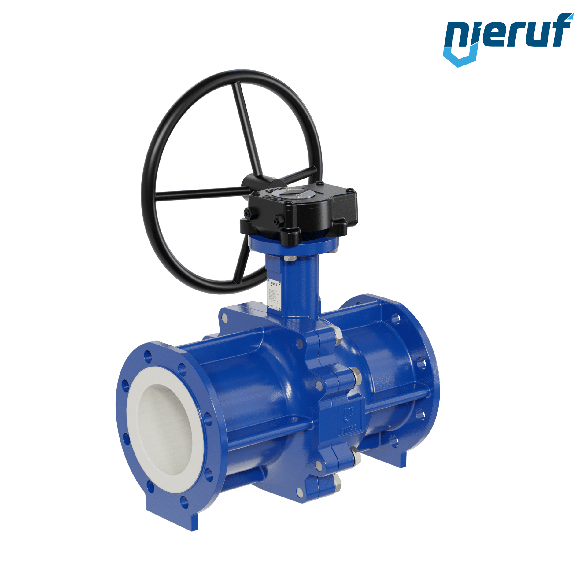 valvola a sfera flangiata PFA FK13 DN150 - 6" pollici PN10/16 in ghisa sferoidale 5.3103 con volantino manuale
